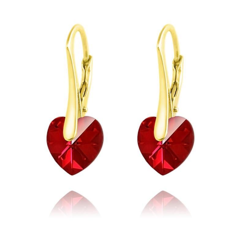24K Gold Heart Earrings for Women - Elegant Siam Gold Plated Jewelry Gift for Valentine's Day, Anniversary & Special Occasions