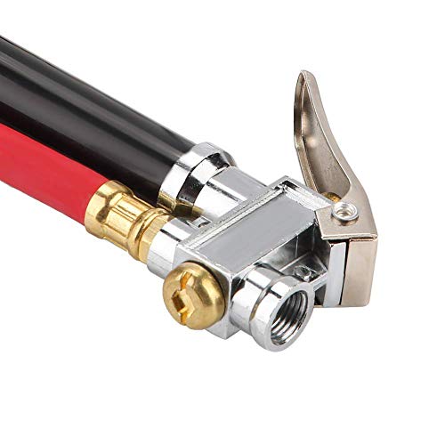 Portable Air Compressor Hose Kit - Handheld Car Tire Inflator with Pressure Gauge & Dual Chuck for Quick Tire Inflation - Perfect for Road Trips, Emergency Car Repairs, and Home Garage Use