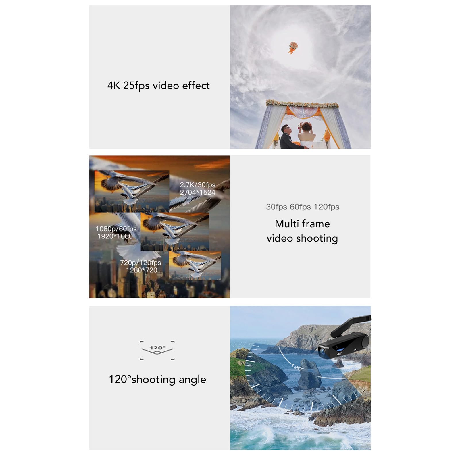 ASHATA 4K Wearable Head Mounted Camera - WiFi Vlogging Camcorder with Anti-Shake for Hands-Free Recording | Perfect for Travel Vlogs, Sports Adventures & Action Shots