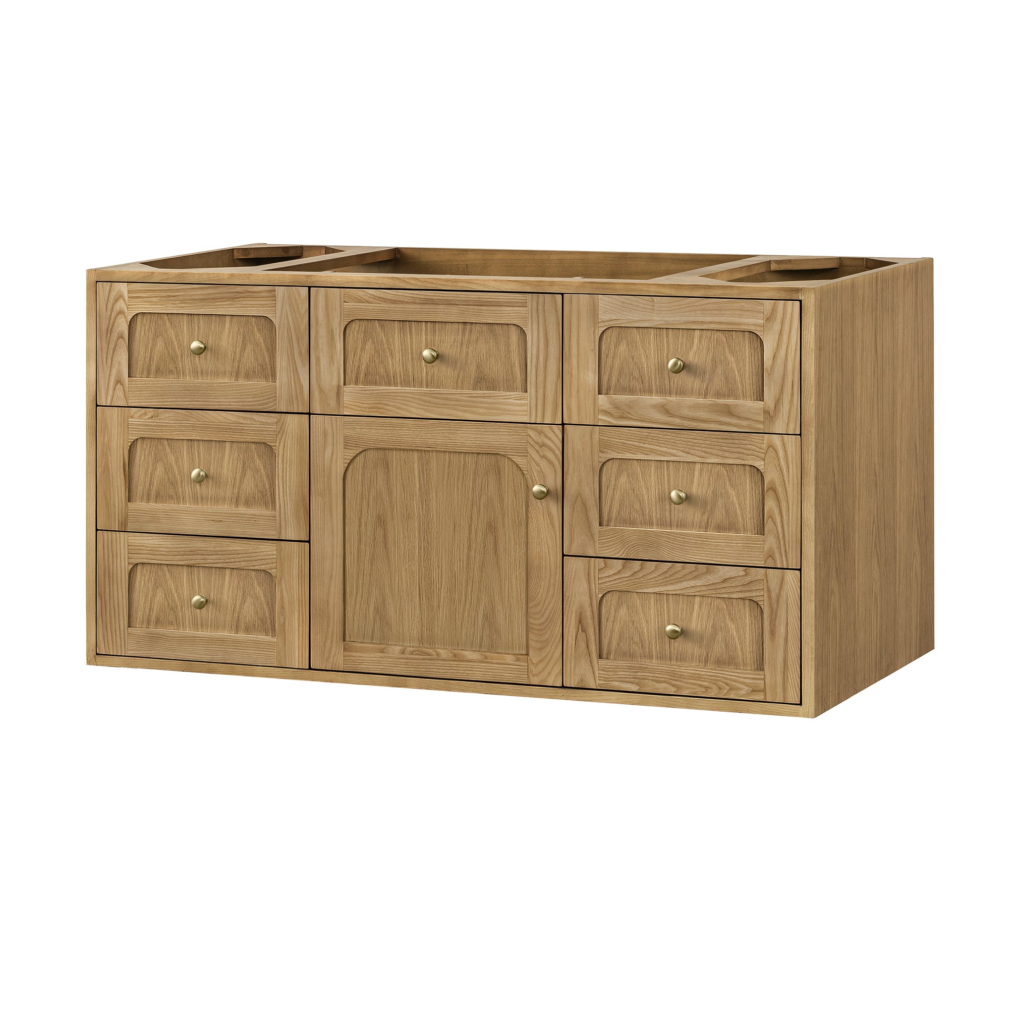 Laurent 48 Inch Single Bathroom Vanity in Light Natural Oak - Modern Farmhouse Style for Small Space Bathroom Remodel