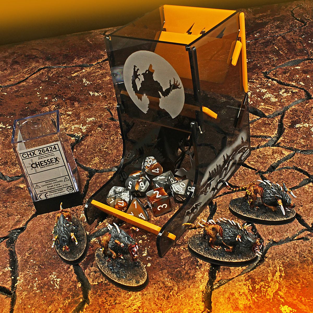 LITKO Horror Themed Dice Tower for Board Games | Werewolf Dice Roller | Perfect for RPG, D&D, and Tabletop Gaming