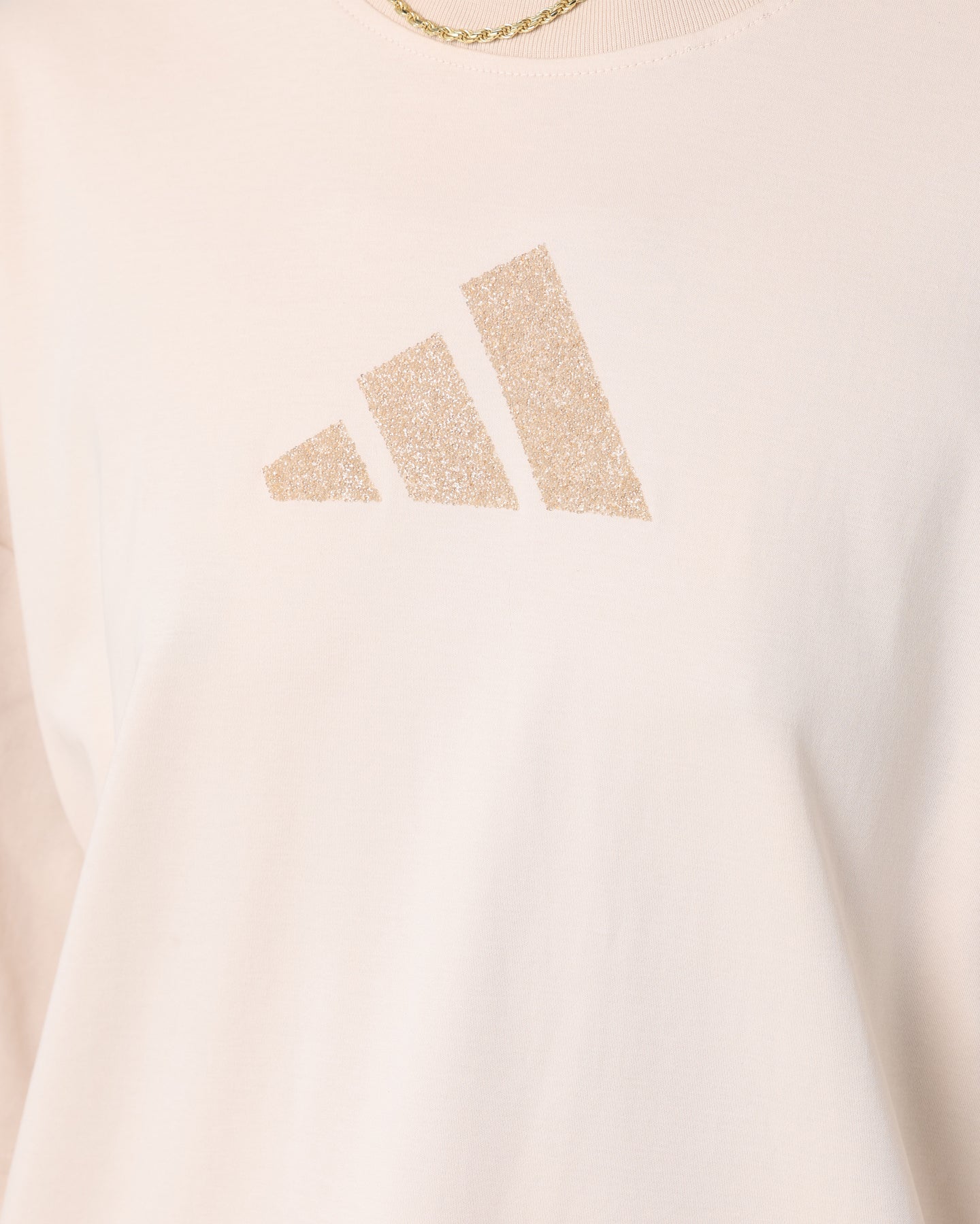 Adidas Women's Swarovski Crystal Embellished T-Shirt - Halo Ivory Cotton Tee for Casual Wear & Everyday Outfits