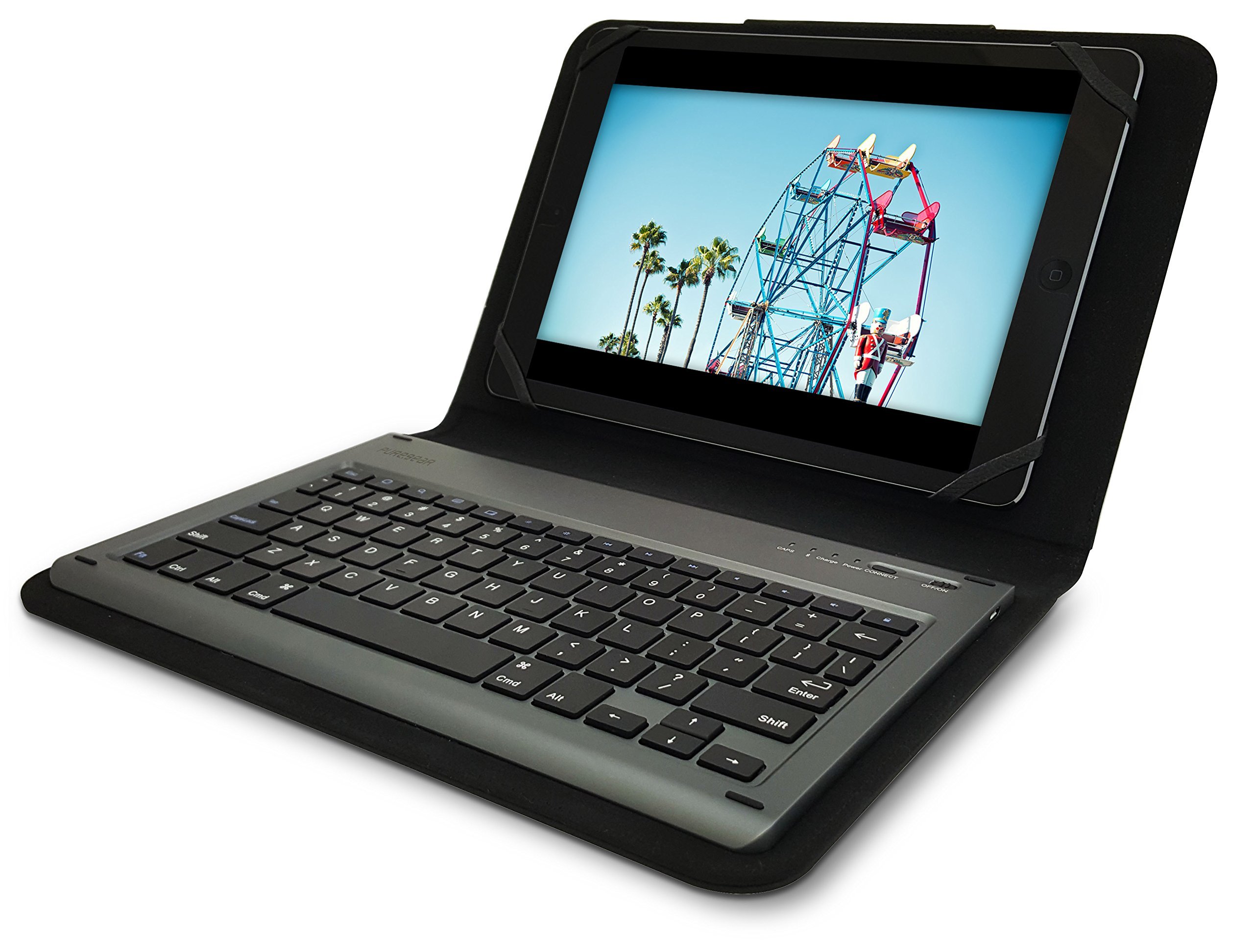 PureGear Universal Bluetooth Keyboard Folio Case for 9-10 Inch Tablets (61383PG) - Perfect for Work, Study & Travel