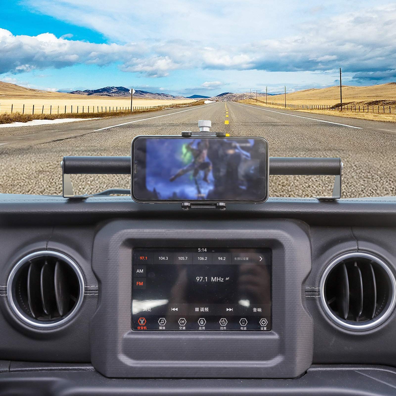 2018-2022 Jeep Wrangler JL/JLU & 2020 Gladiator JT Phone Mount Holder - Heavy Duty Stainless Steel Off-Road Phone Bracket | Secure Smartphone Mount for Adventure, Camping & Daily Driving