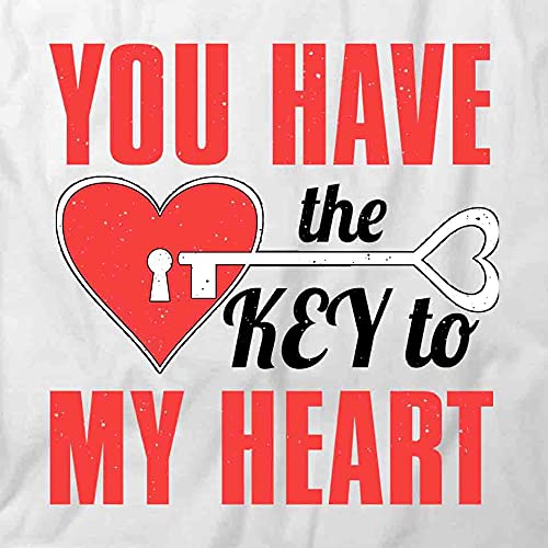 You Have The Key to My Heart Graphic T-Shirt | White Printed Cotton Tee for Couples, Valentine's Day Gifts & Casual Wear