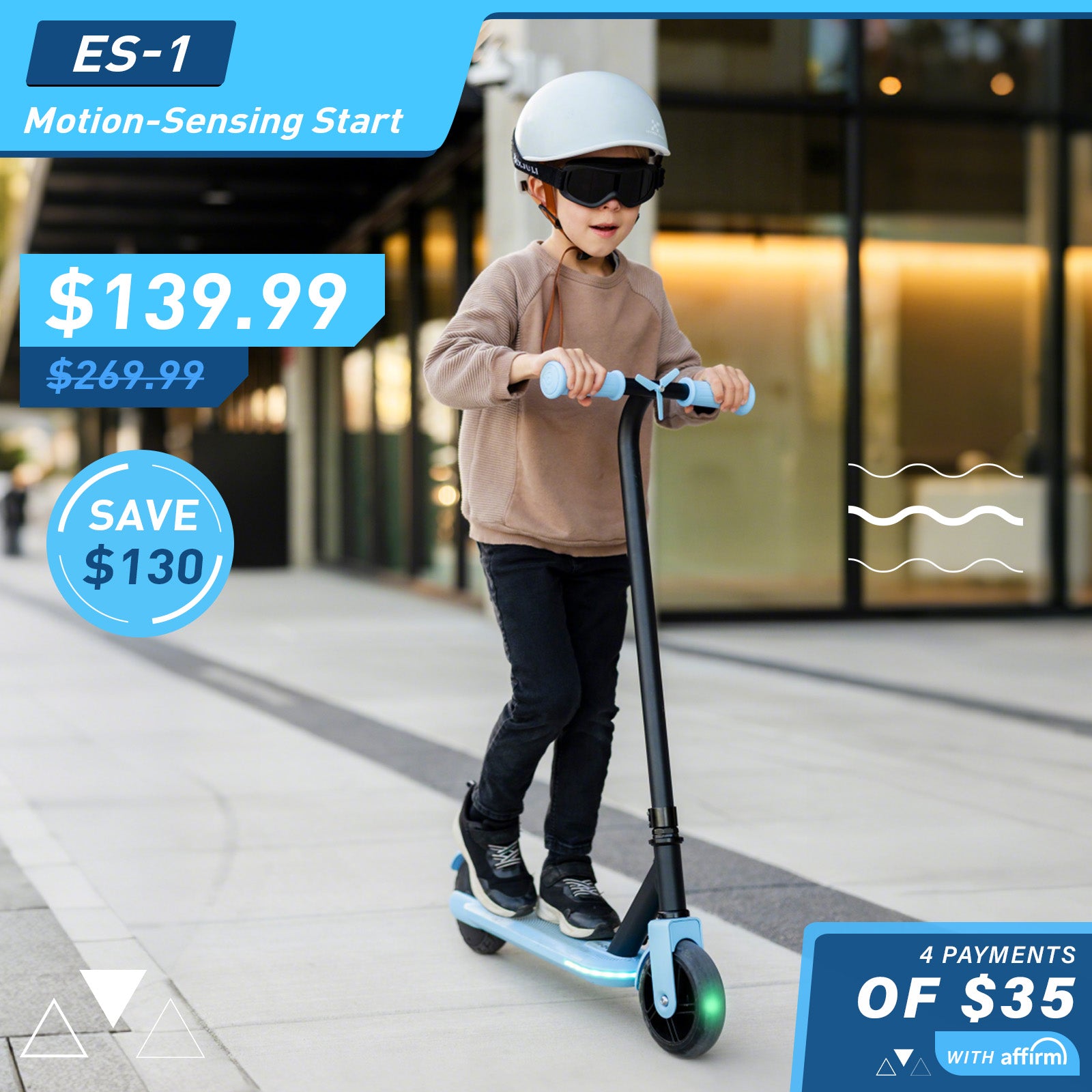 Hiboy ES1 Electric Scooter for Kids Ages 4-10 - Lightweight Foldable Kick Scooter with LED Wheels & Adjustable Handlebar - Perfect for Commuting, School, and Outdoor Play
