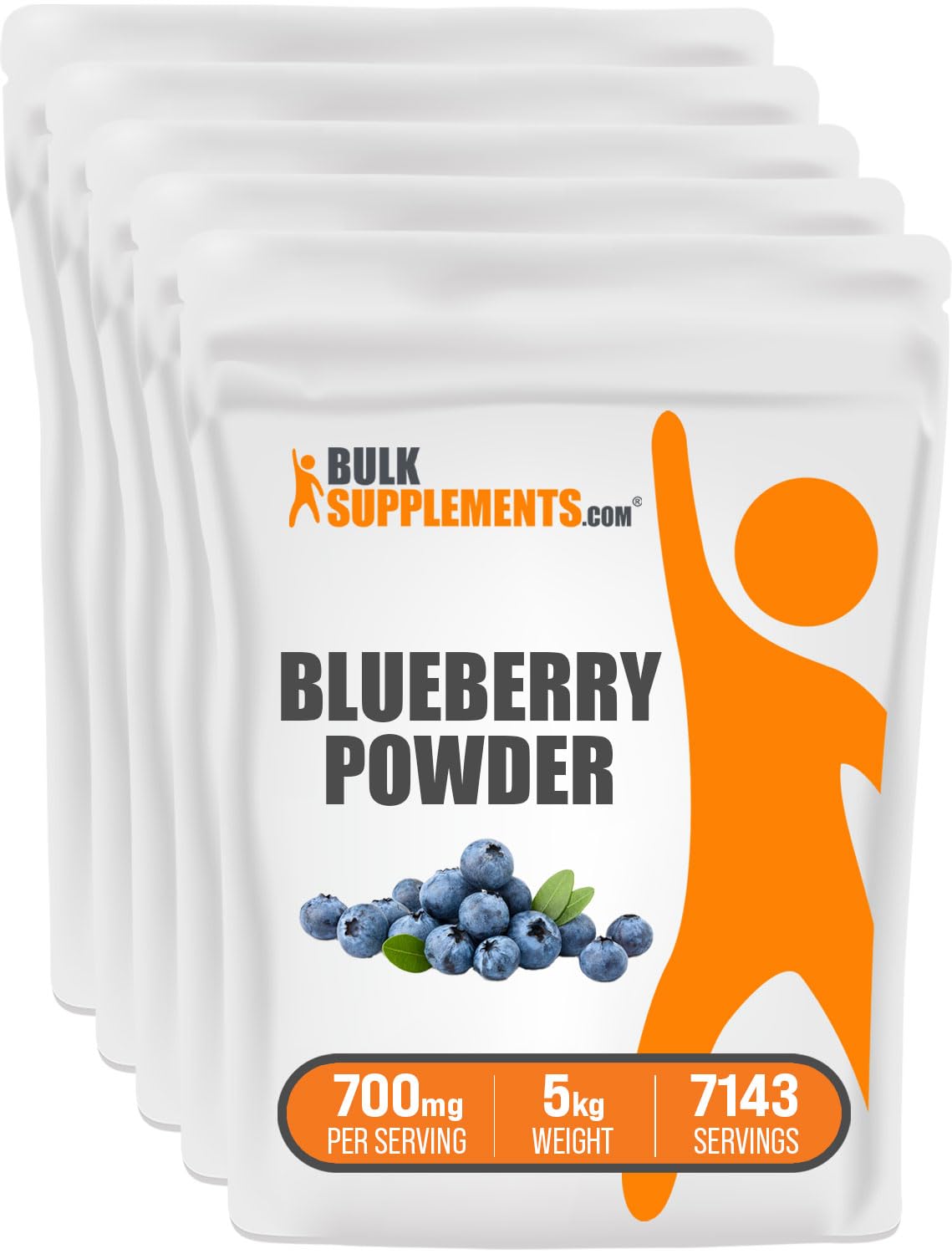 BulkSupplements Wild Blueberry Powder - 5kg (11 lbs) Pack of 5 | Antioxidant Rich Superfood Supplement | Gluten Free, Non-GMO, 700mg per Serving | Smoothies, Baking, Yogurt Topping & Healthy Snacks