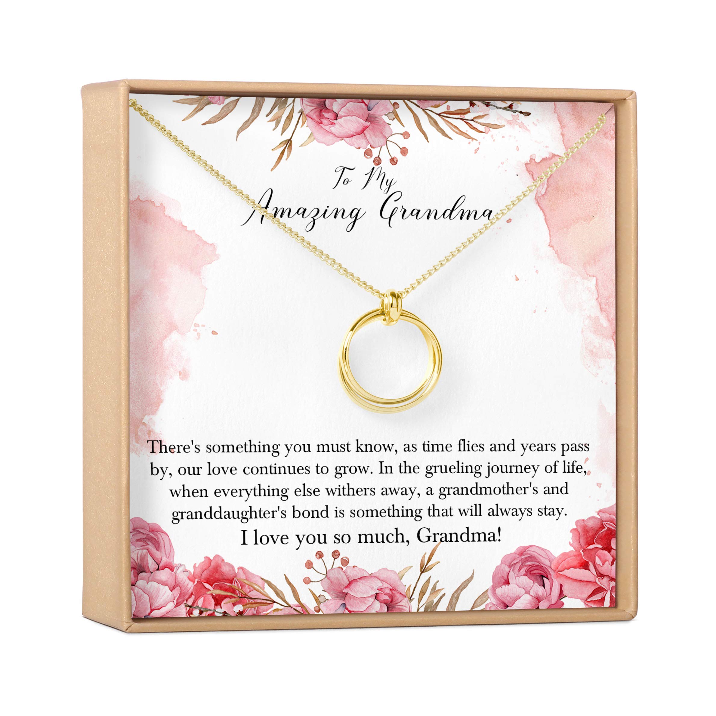 Heartfelt Grandma Necklace Gift Set - Engraved Jewelry with Greeting Card for Birthday, Christmas, Mother's Day & Special Occasions | Perfect for Grandmothers, Moms & Loved Ones