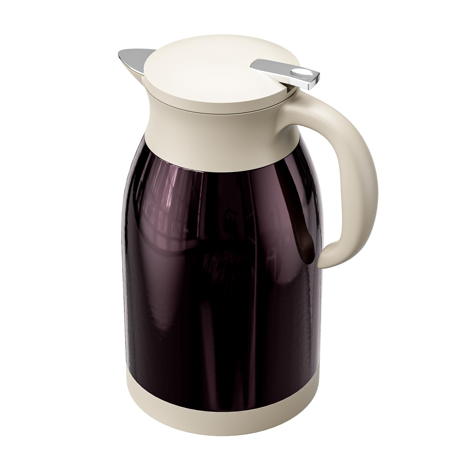 Premium Stainless Steel Double Wall Vacuum Insulated Coffee Carafe - 34oz Thermal Coffee Pot with 360° Leak-Proof Lid for Hot Tea, Juice, Milk - Keeps Beverages Hot/Cold for Hours - Perfect for Home, Office & Outdoor Use