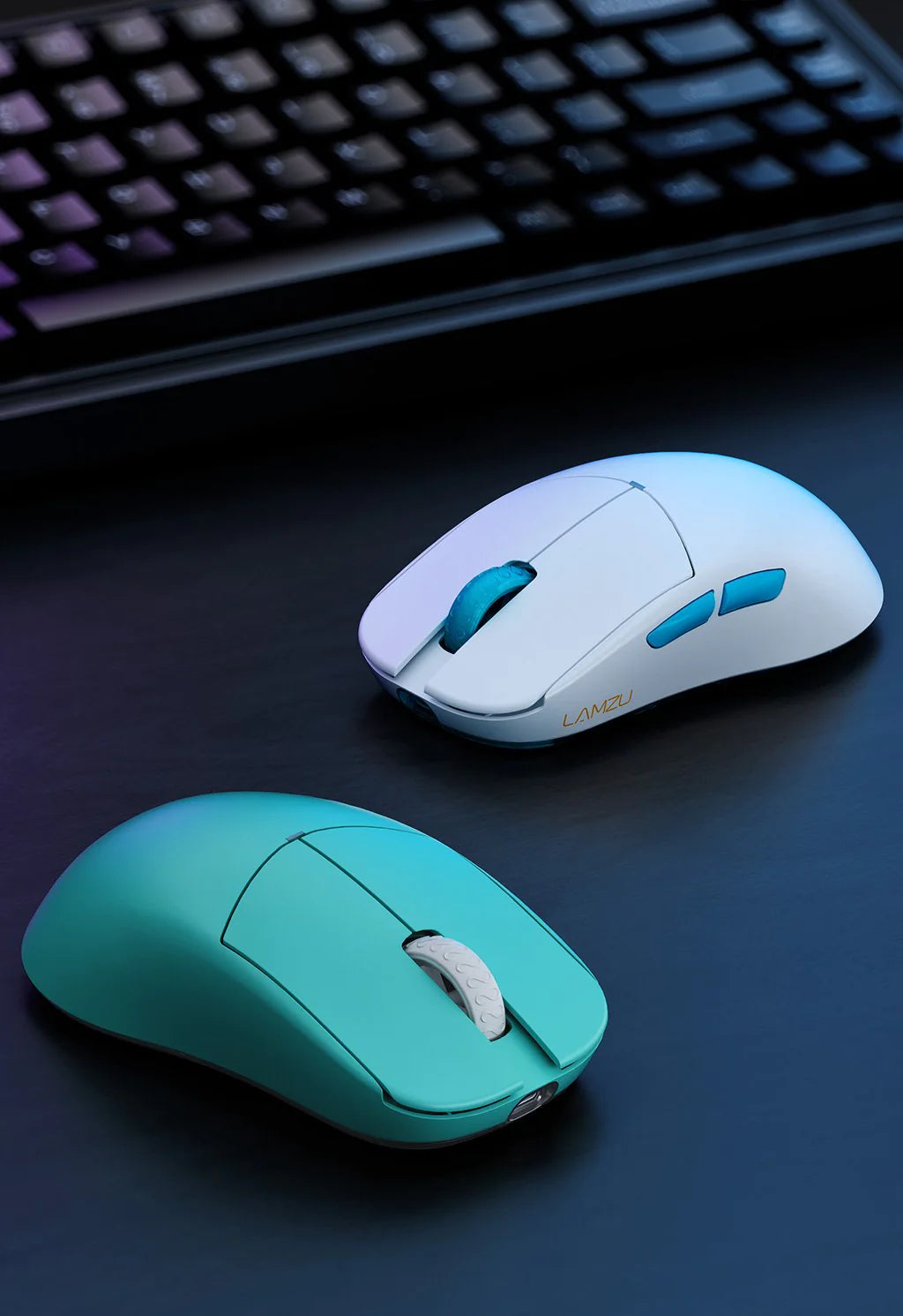 Lamzu Atlantis Mini Pro Wireless Gaming Mouse - 4K Compatible, Lightweight, Ergonomic Design for FPS & MOBA Games - Polar White - Perfect for Esports & Competitive Gaming