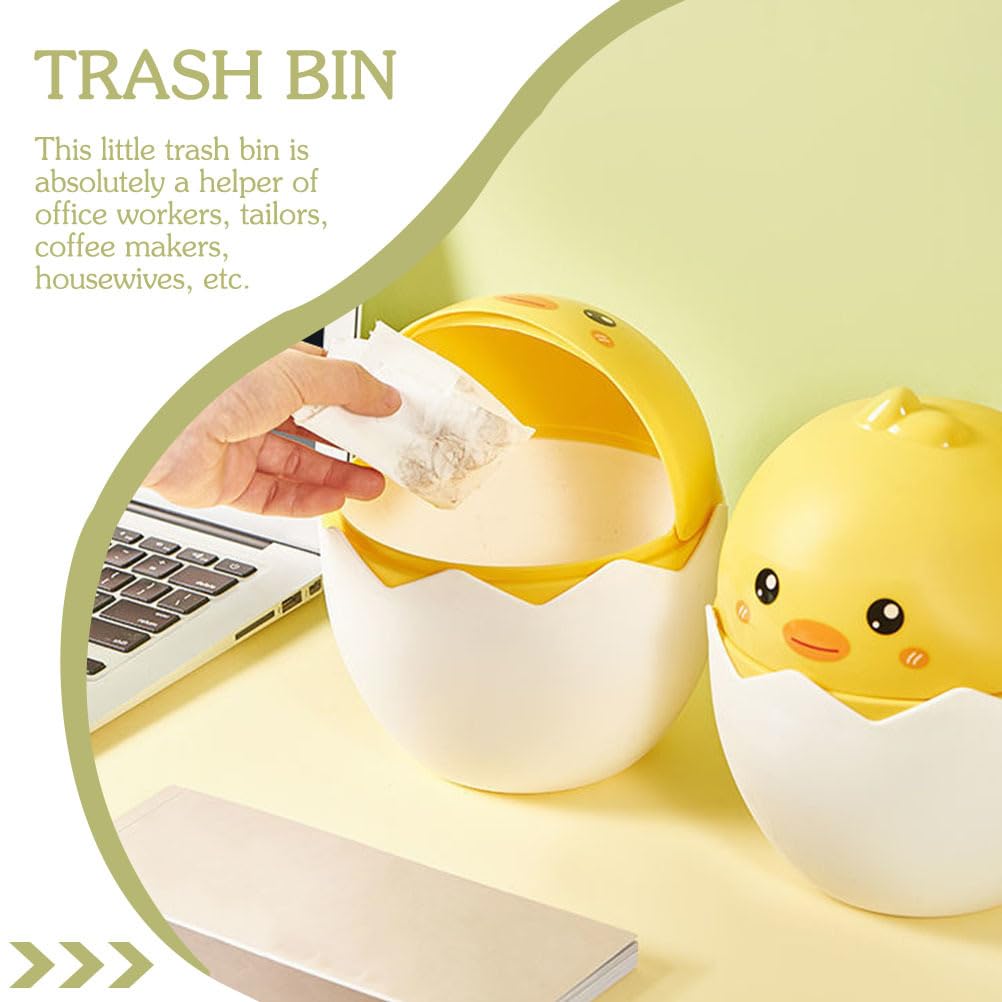 Mini Desktop Trash Can with Flip Lid - Cute Cartoon Small Waste Bin for Office, Kids Bedroom, Dorm & Home | Perfect for Desks, Nightstands, and Study Areas