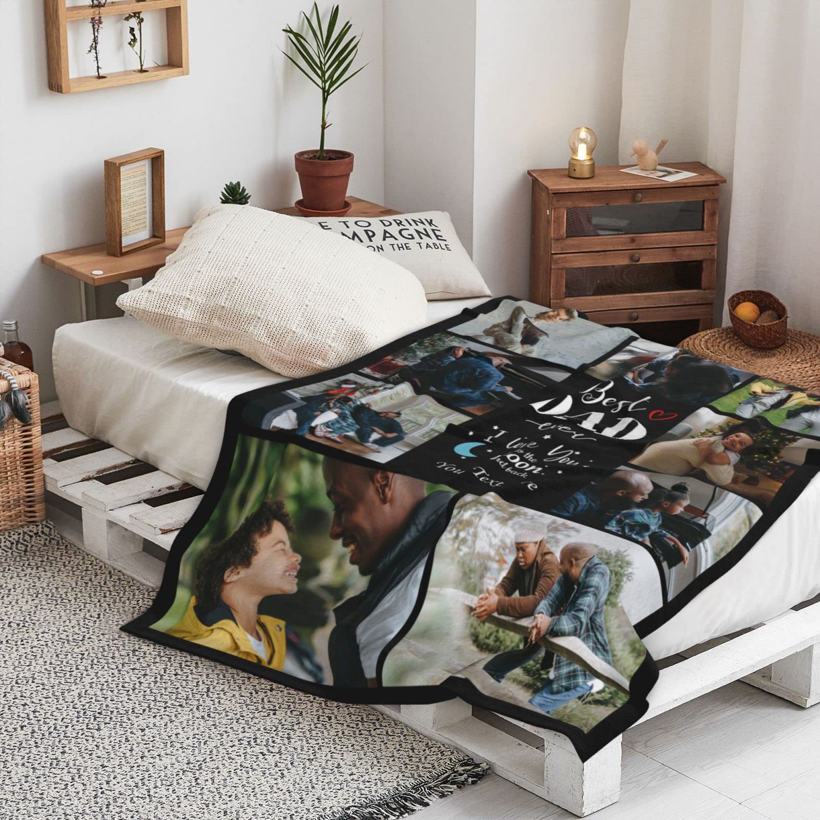 Custom Photo Blanket 60x80 - Personalized Collage Gift for Family & Pets - Perfect for Christmas & Weddings
