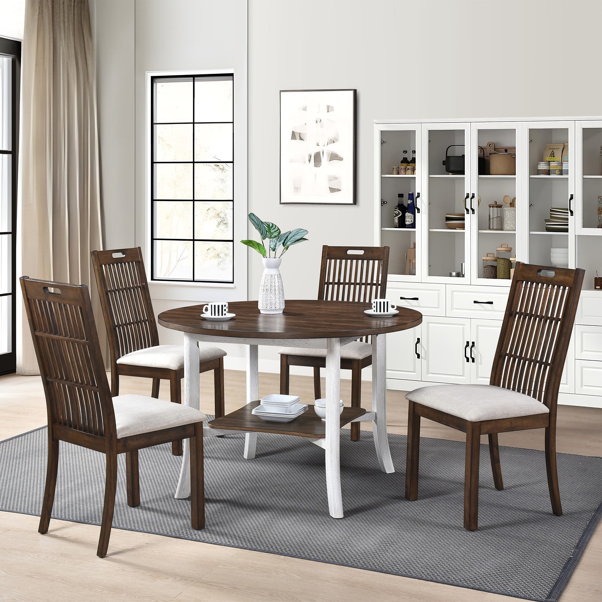 2-Piece Set Dining Side Chairs - Rustic Modern Farmhouse Design with Retro Style, Easy Assembly for Kitchen, Dining Room & Breakfast Nook