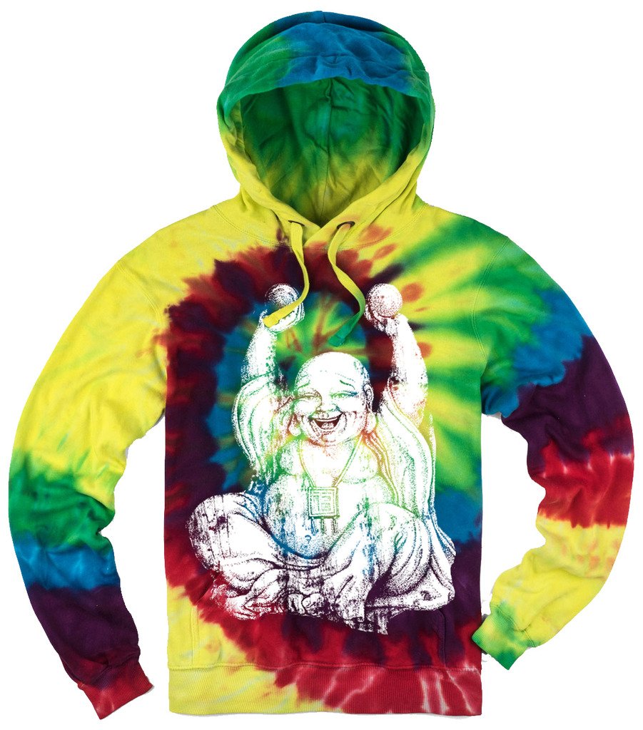 Men's Tie Dye Buddha Hoodie - Yoga & Meditation Apparel for Men | Comfortable Workout & Lounge Wear for Yoga Studios & Home Relaxation