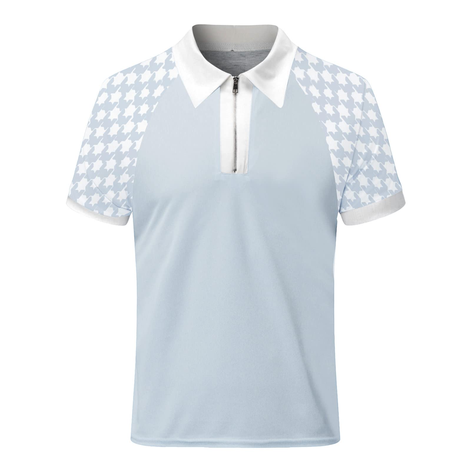 Men's 3D Digital Print Short Sleeve T-Shirt - Loose Lapel Zipper Summer Top for Casual Wear | US Apparel | Perfect for Outdoor Activities & Street Fashion