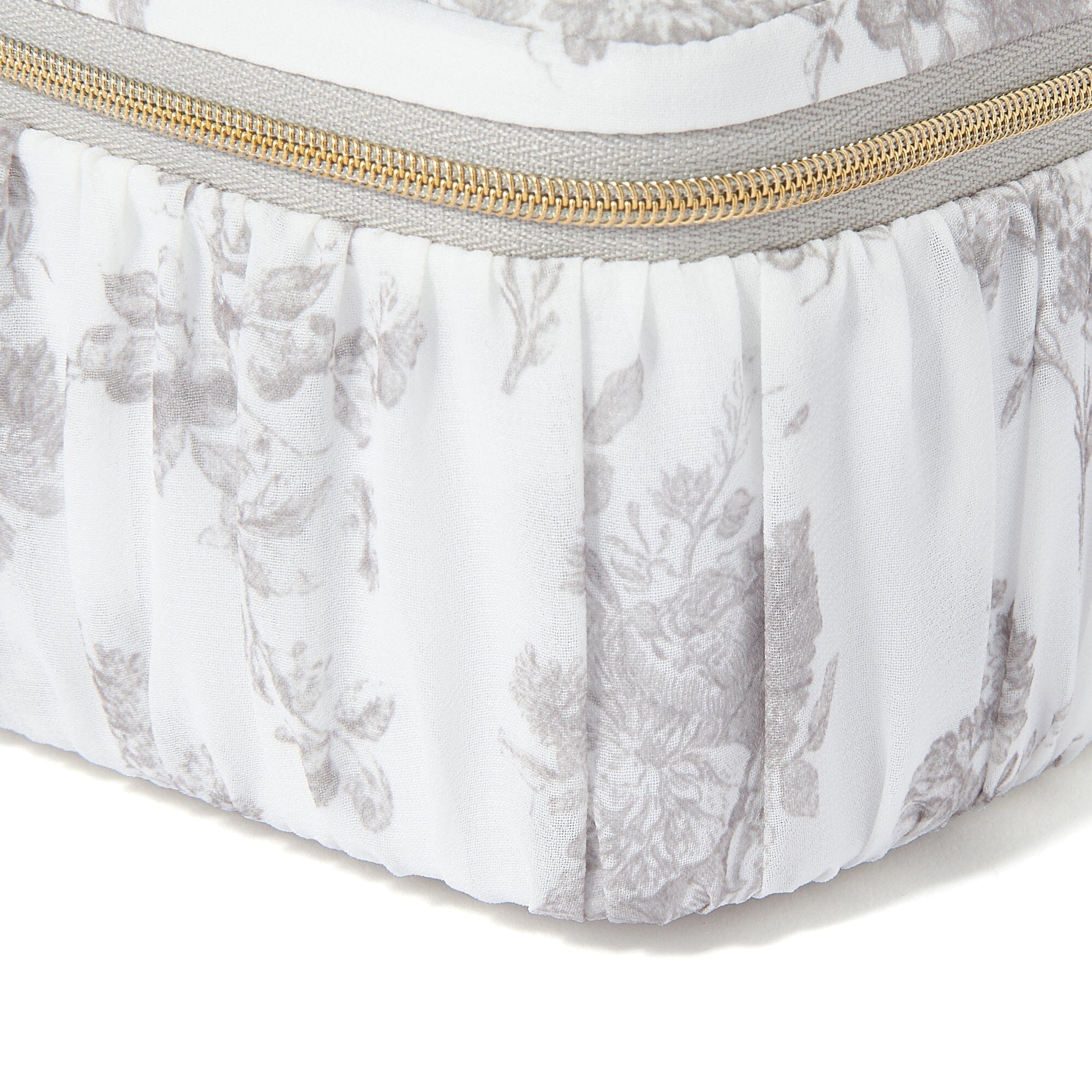 Elegant Small Beige Classic Flower Vanity Pouch for Women - Perfect for Makeup, Jewelry & Travel Essentials | Vintage Cosmetic Bag Organizer