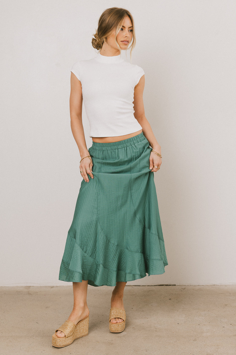 Amara Maxi Skirt in Teal - Flowy Long Boho Skirt for Women - Perfect for Beach Vacations, Summer Outfits & Boho Fashion