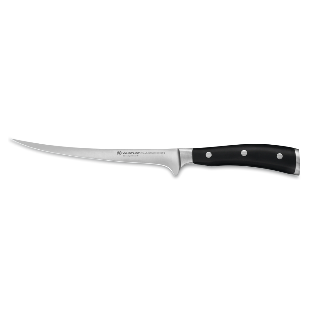 Wusthof Classic Ikon 7-Inch Fillet Knife - High Carbon Stainless Steel Boning & Fish Knife - Professional Kitchen Knife for Precise Filleting, Trimming & Deboning - Perfect for Chefs, Home Cooks & Outdoor Cooking