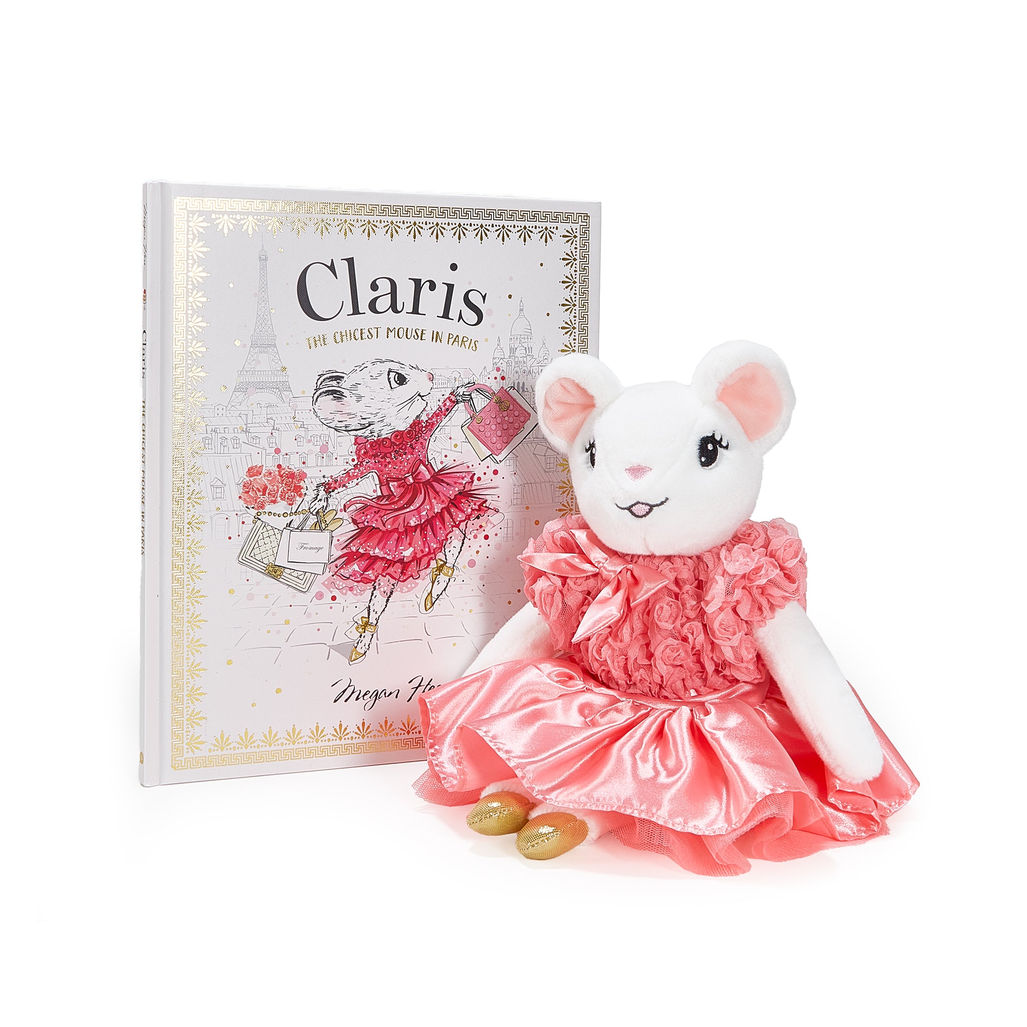 Claris The Mouse: The Chicest Mouse in Paris - Pink Plush Toy & Storybook Bundle for Kids | Perfect for Bedtime Stories, Playtime, and Gifts