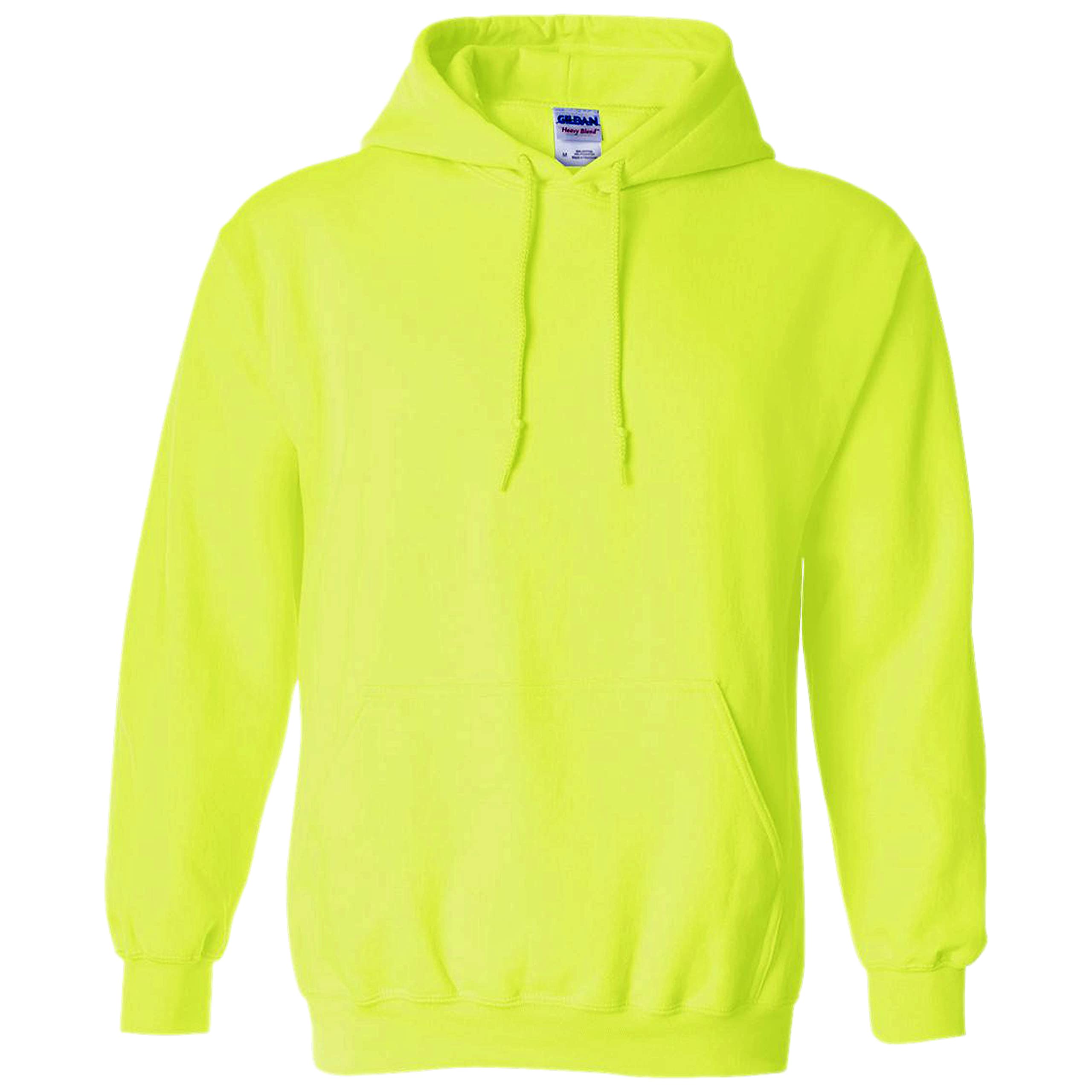 Gildan Men's Heavy Blend Hooded Sweatshirt - Safety Green | Comfortable Cotton Pullover Hoodie for Casual Wear, Work & Outdoor Activities