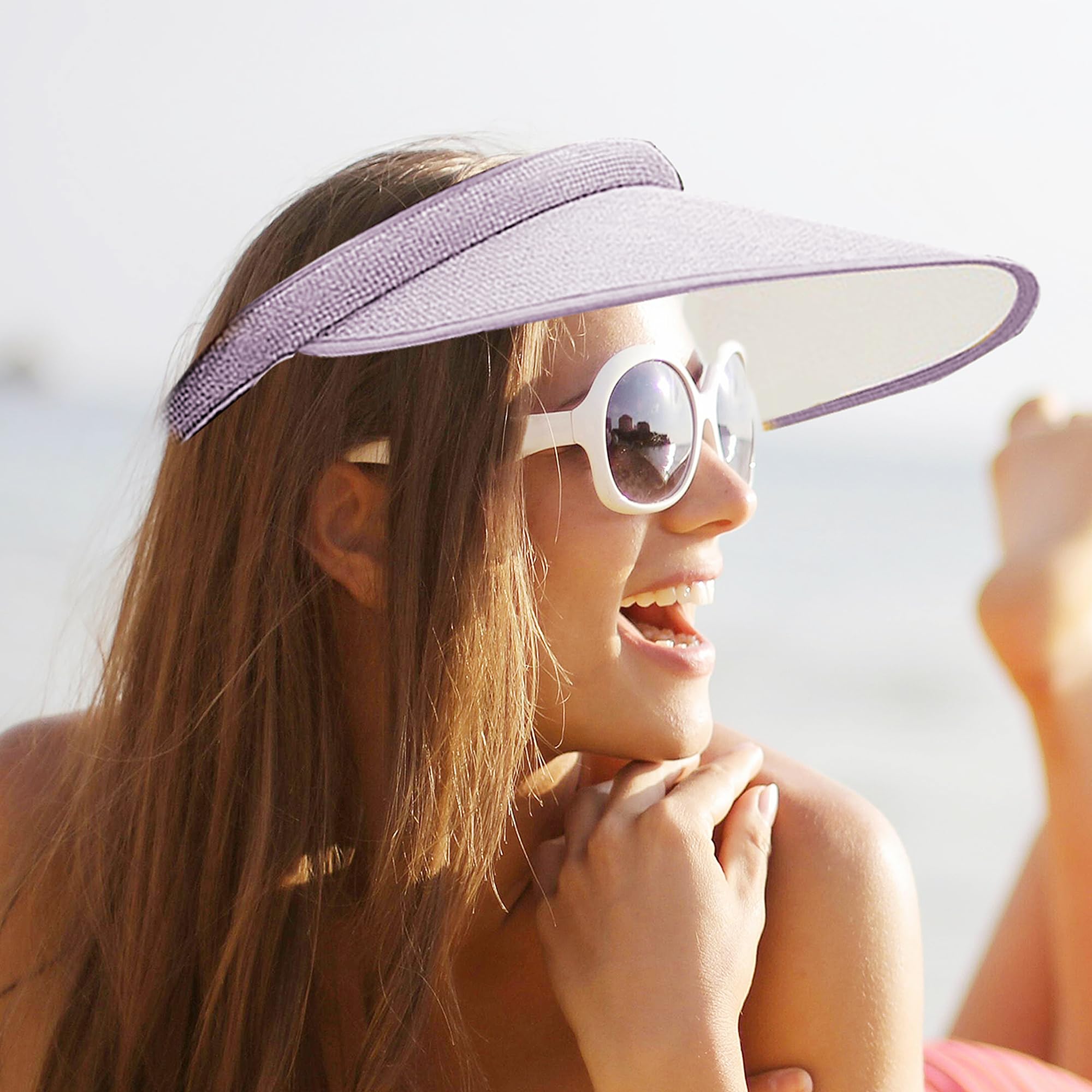 Sun Visor Hats for Women & Men - Wide Brim UV Protection Clip-on Visor Cap for Golf, Beach, Running & Outdoor Sports - Stay Cool in Sun