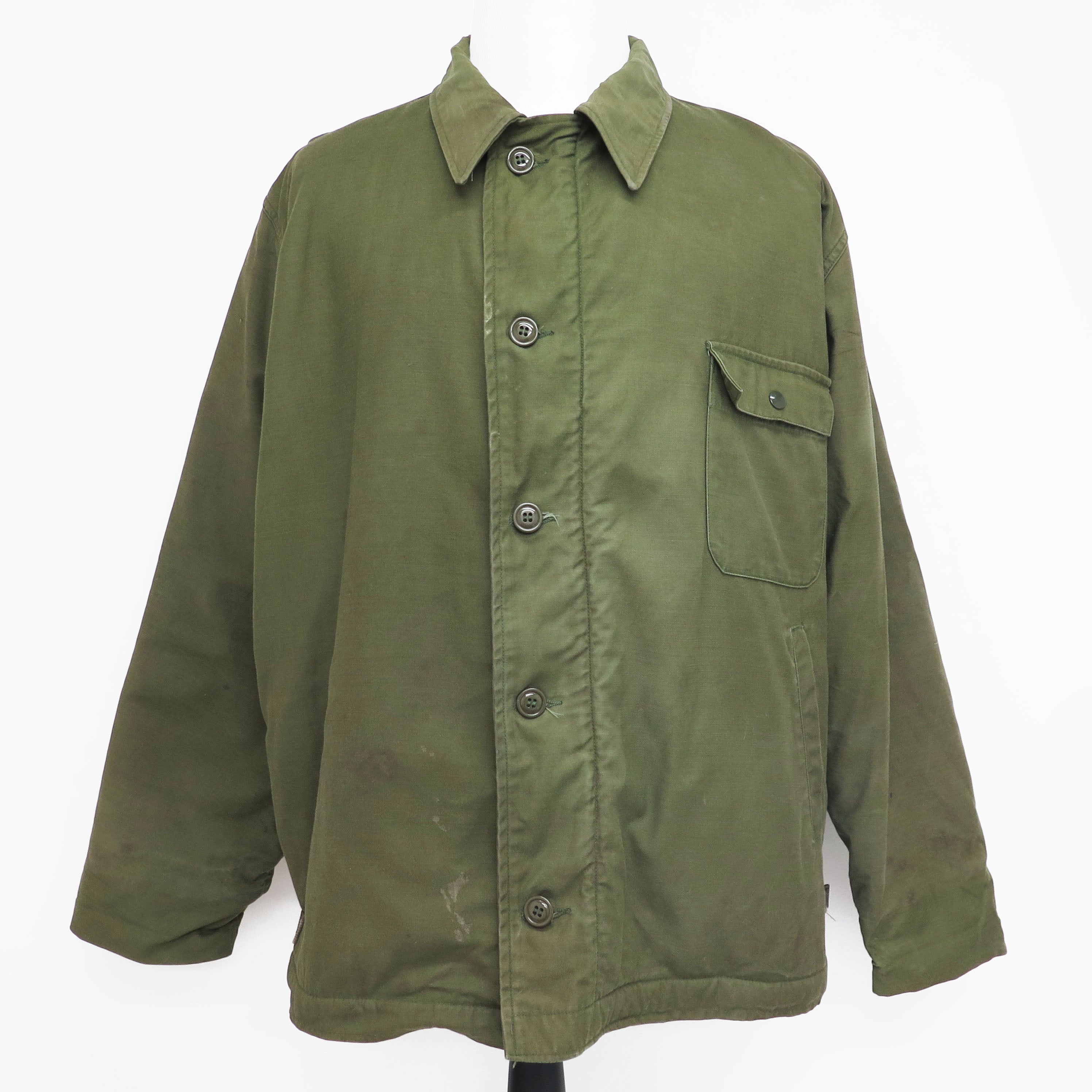US Navy Deck Jacket A-2 Cold Weather Parka - Vintage 1986 NASNI Stencil - Size 2XL (XXL) - Military Outerwear for Winter & Outdoor Activities