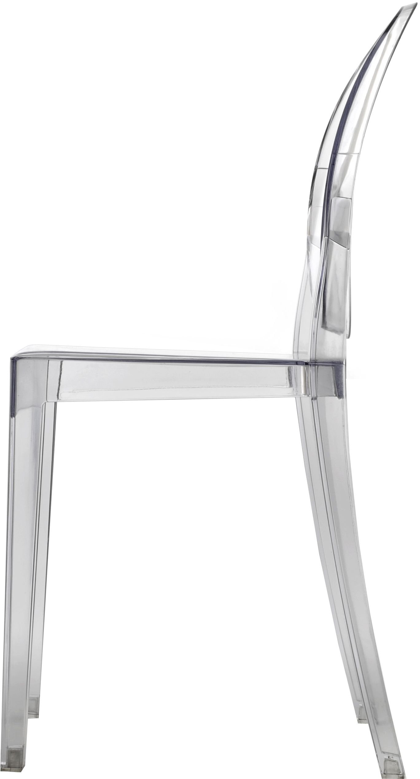 2-Pack Clear Victoria Style Ghost Side Chairs - Modern Armless Dining Room Chairs with Victorian Accent - Perfect for Dining Rooms, Lounges & Home Decor