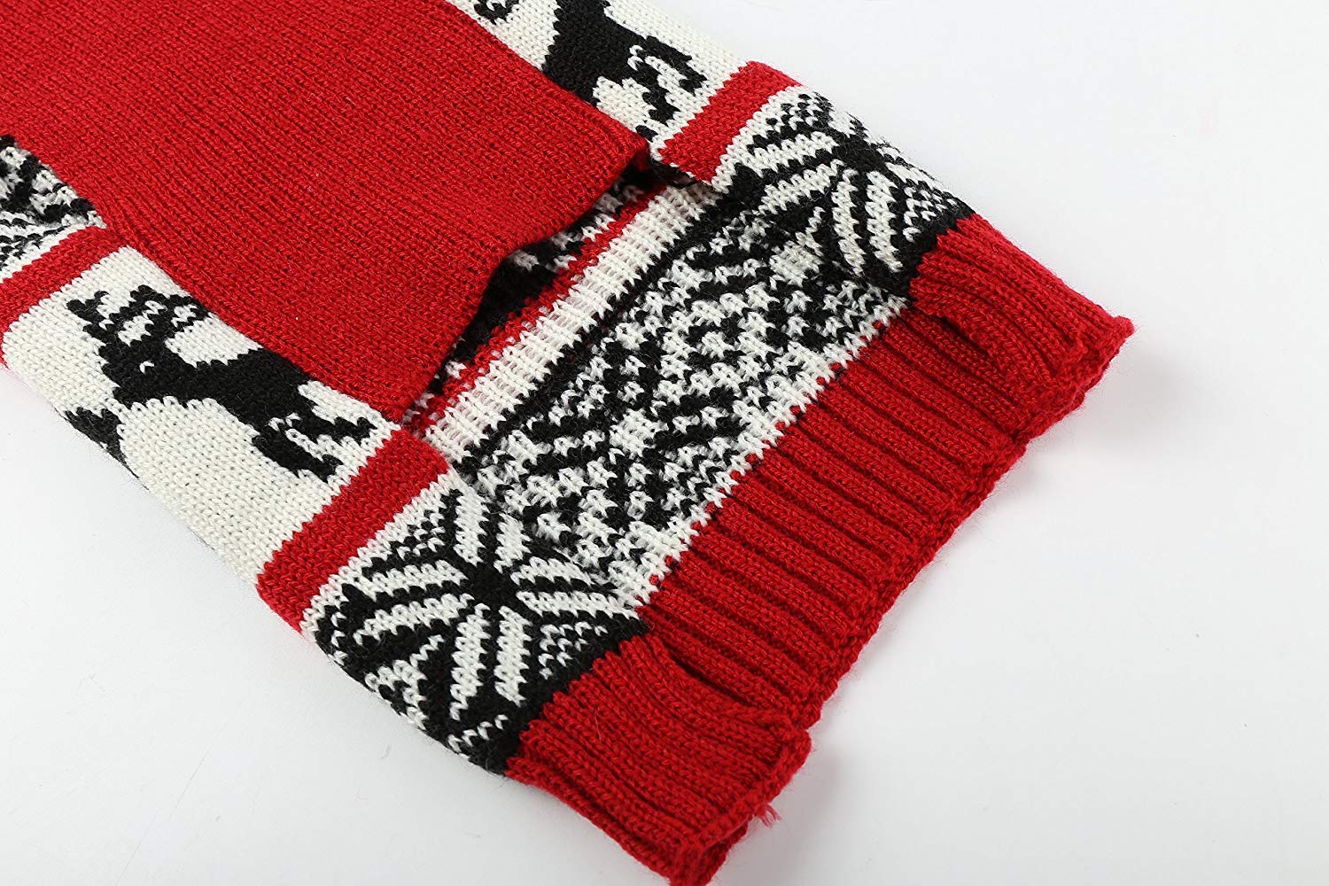 Vintage Knit Ugly Christmas Dog Sweater - Reindeer Holiday Festive Pet Apparel for Small Dogs (Back 12