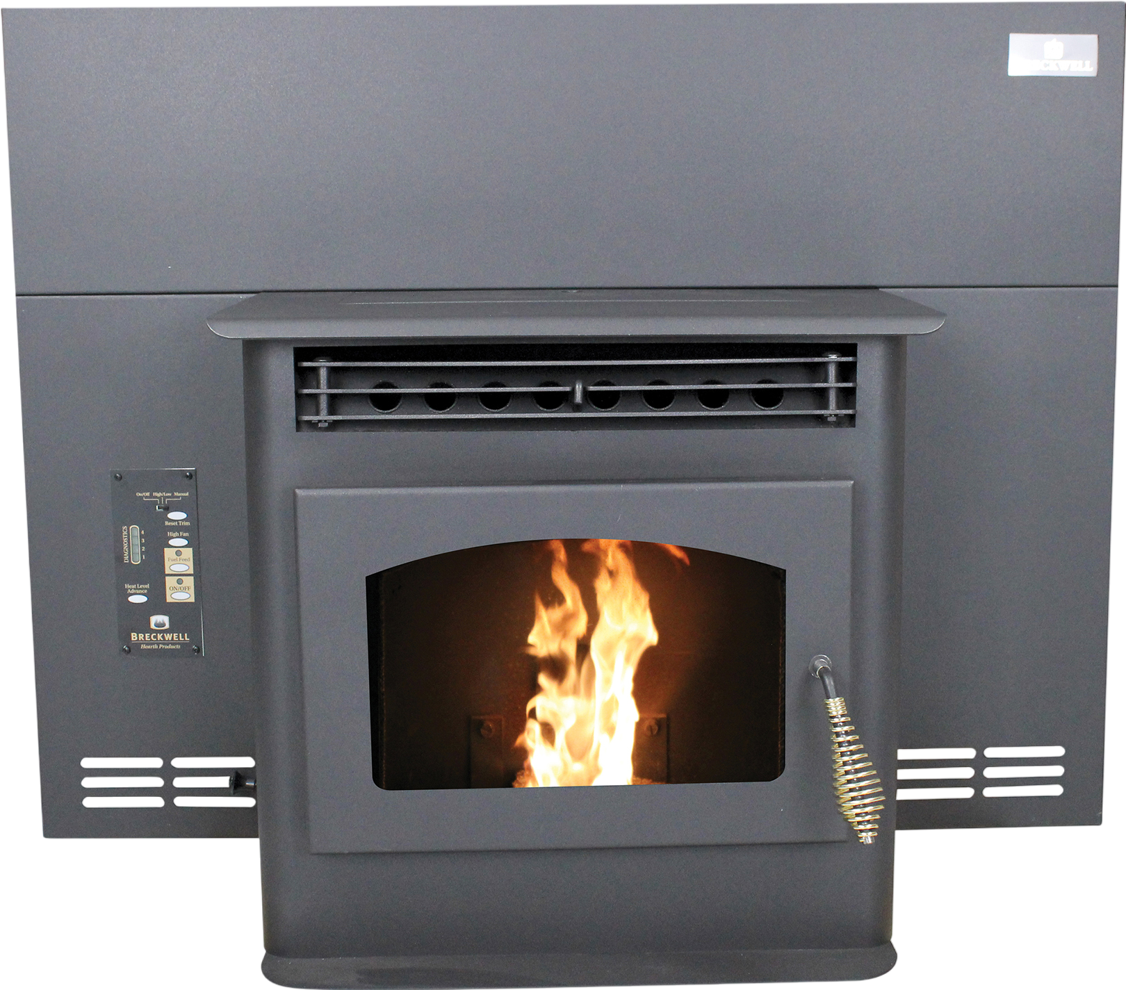 Breckwell SP22 Maverick Pellet Fireplace Insert with Large Surround - 1500 Sq. Ft Heating Area, 40,000 BTUs - Ideal for Living Rooms, Basements & Winter Home Heating