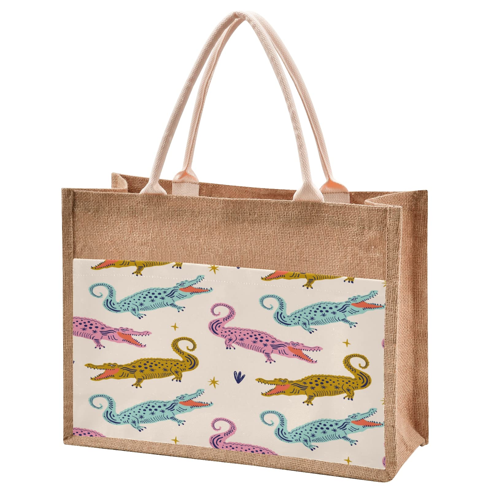 Eco-Friendly Small Burlap Tote Bag - Stylish Reusable Grocery Shopping Bag for Women | Perfect for Farmers Market, Beach Day & Sustainable Lifestyle