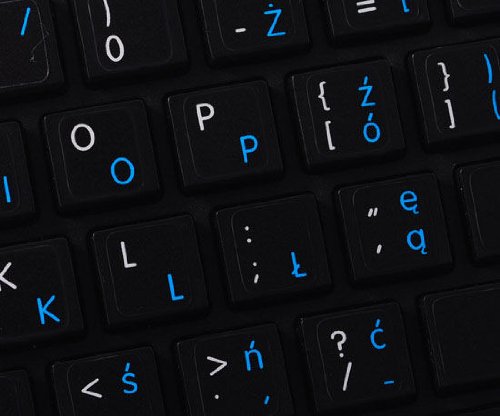MAC Polish - English Non-Transparent Keyboard Decals for Desktop, Laptop & Notebook (Black/White Background) | Durable Stickers for Typing & Computer Use