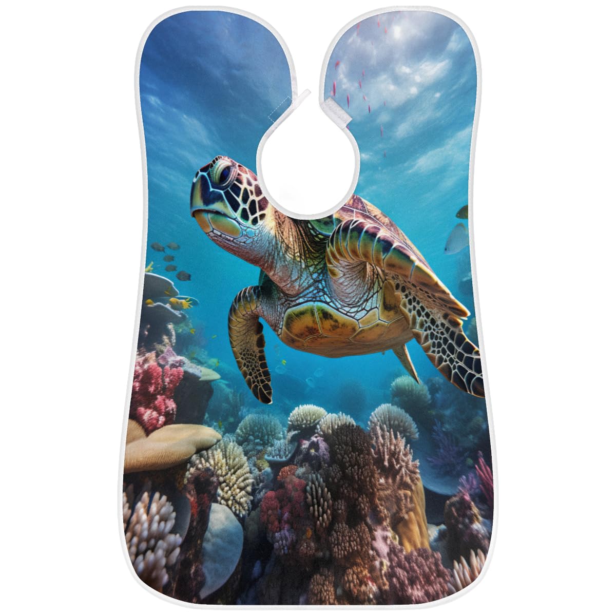 Ocean Turtle Summer Beard Shaving Bib for Men - Waterproof Hair Dye Apron & Makeup Cape - Sink Hair Catcher for Barbers & Home Grooming - Perfect Beard Trimming & Haircut Accessory for Salon, Bathroom & Travel Use