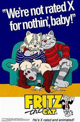 Fritz The Cat 1972 Vintage Movie Poster - Classic Animated Film Wall Art for Home Theater & Retro Decor