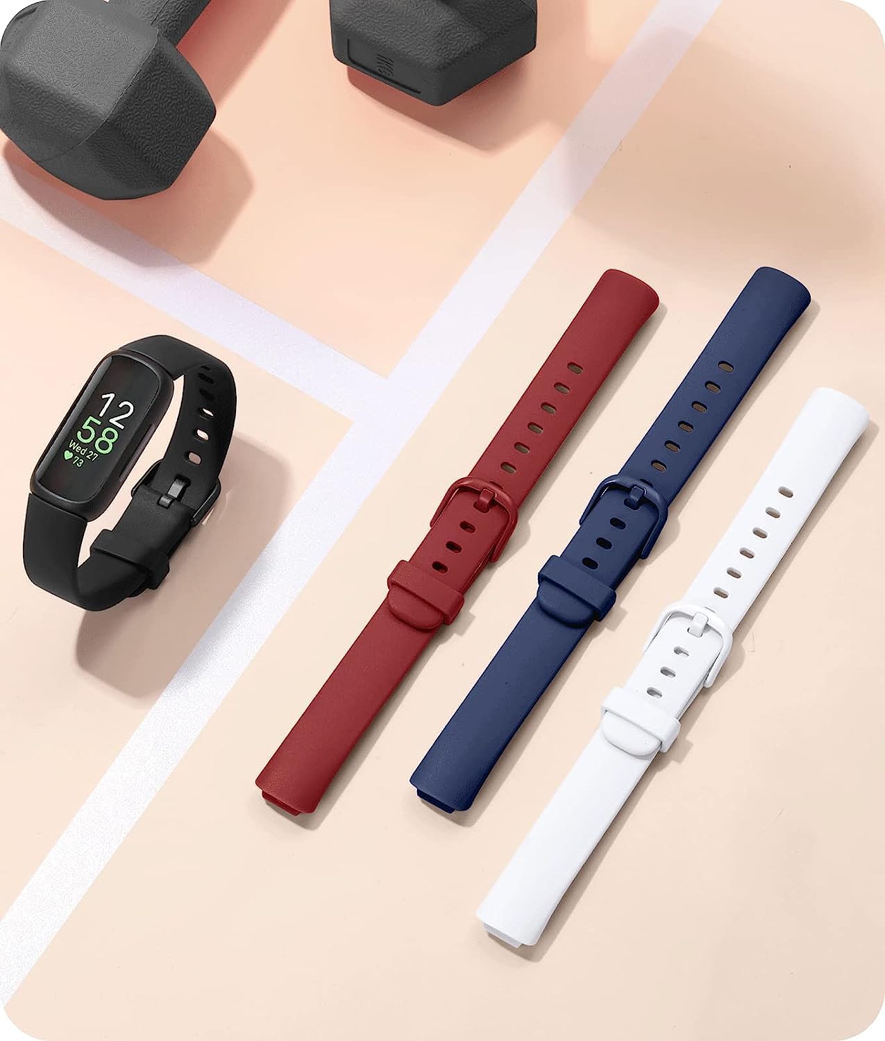Baaletc Soft Silicone Replacement Bands for Fitbit Inspire 3 - Adjustable Watch Straps Compatible with Women & Men - Perfect for Workouts, Running & Daily Wear
