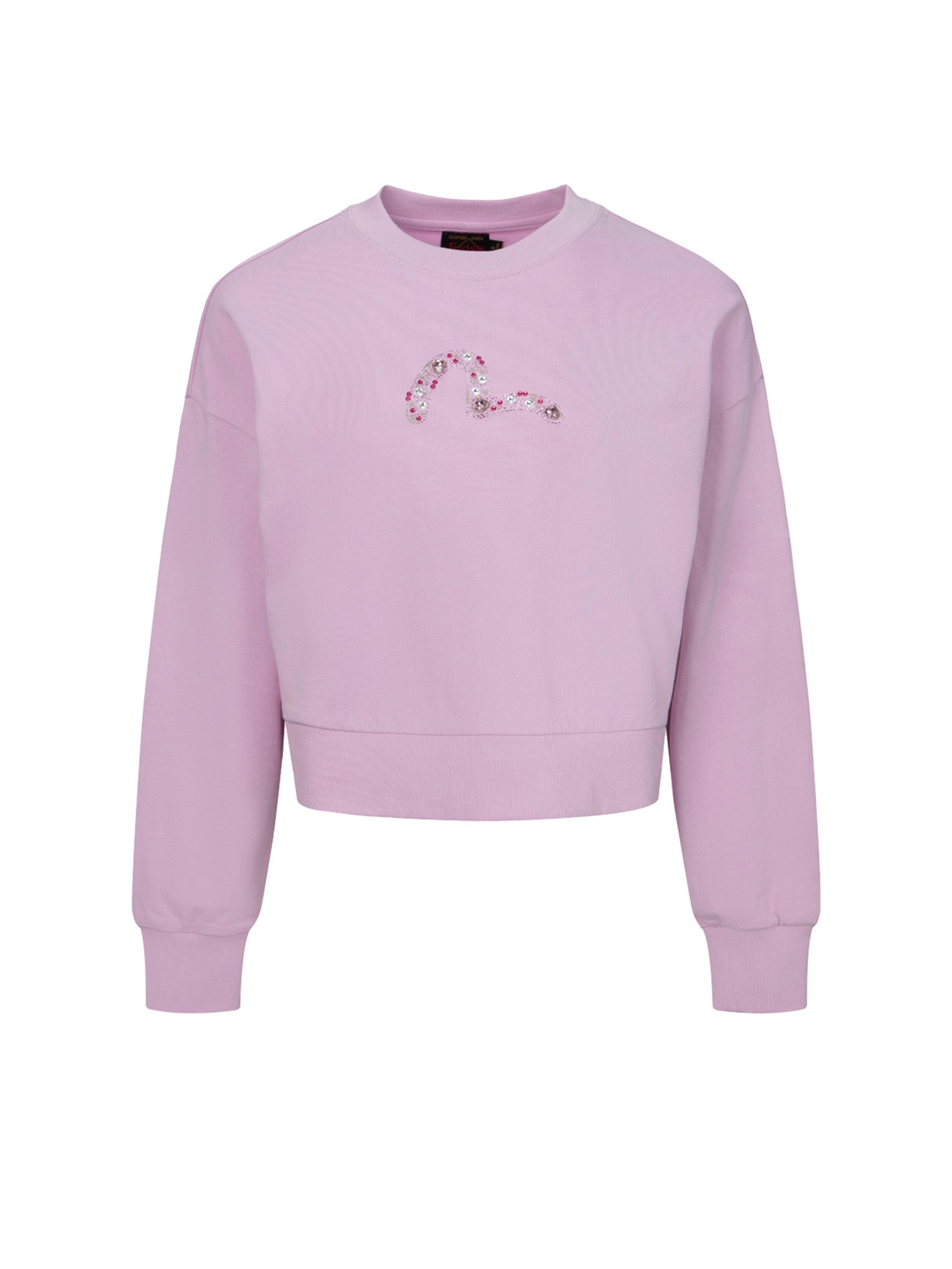 Sparkling Rhinestone Seagull Design Cropped Sweatshirt for Women - Trendy Casual Pullover for Streetwear, Beach Outings & Festival Fashion