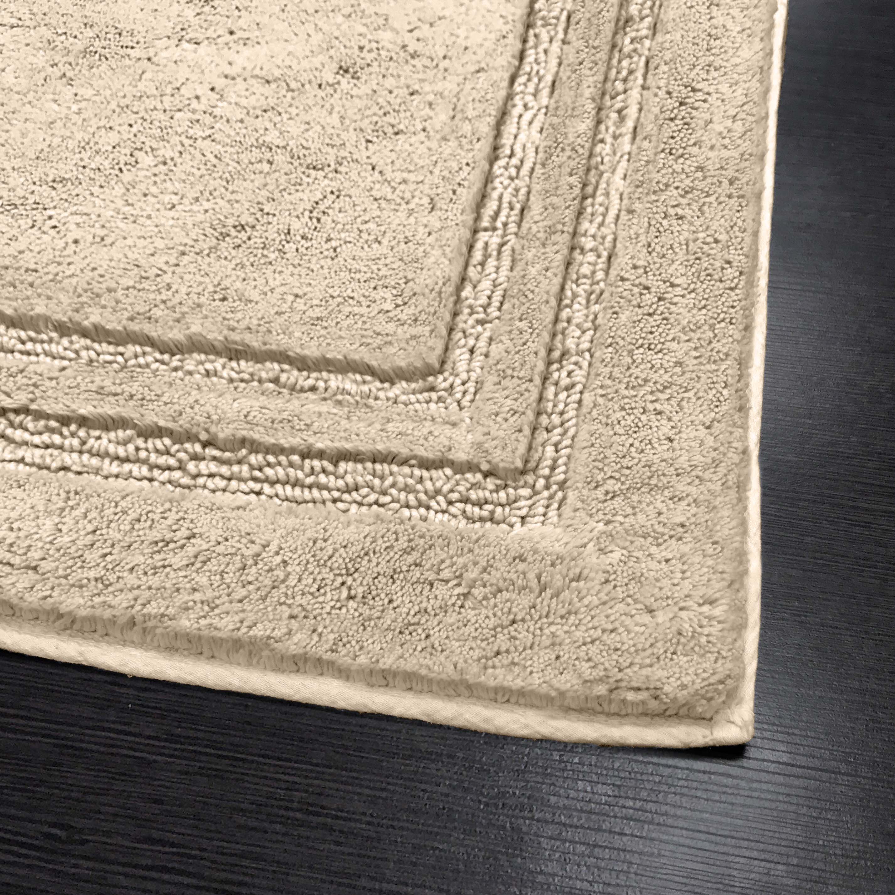 Premium Cotton Non-Slip 2-Piece Bath Rug Set - Soft Absorbent Bathroom Mat for Shower, Tub & Vanity Area - Machine Washable Bath Mats for Safety and Comfort