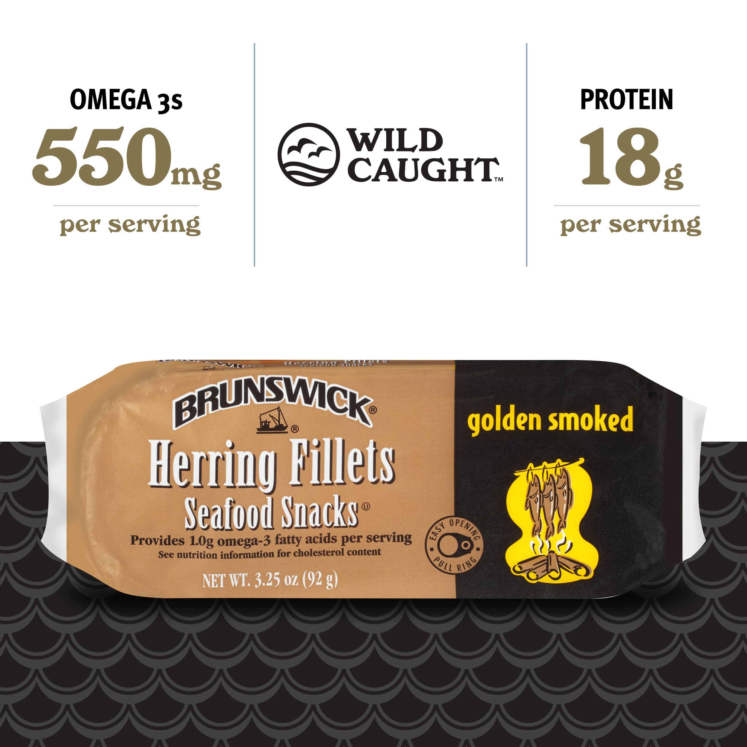 Brunswick Golden Smoked Herring Fillets in Can - 3.25 oz, High Protein (18g per Serving), Gluten Free, Keto Friendly - Perfect for Pasta Dishes, Seafood Recipes & Healthy Snacks - Great for Meal Prep, Camping Trips & Quick Protein Boost