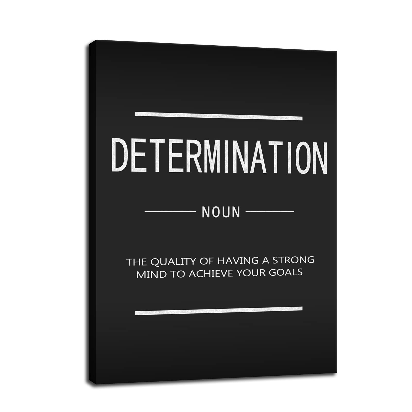 Determination Noun Motivational Canvas Wall Art - Inspirational Entrepreneur Quotes Poster Print for Home, Office & Gym Decor - Ready to Hang Framed Painting (18x24 Inches) - Perfect for Workspace Motivation & Gift Giving