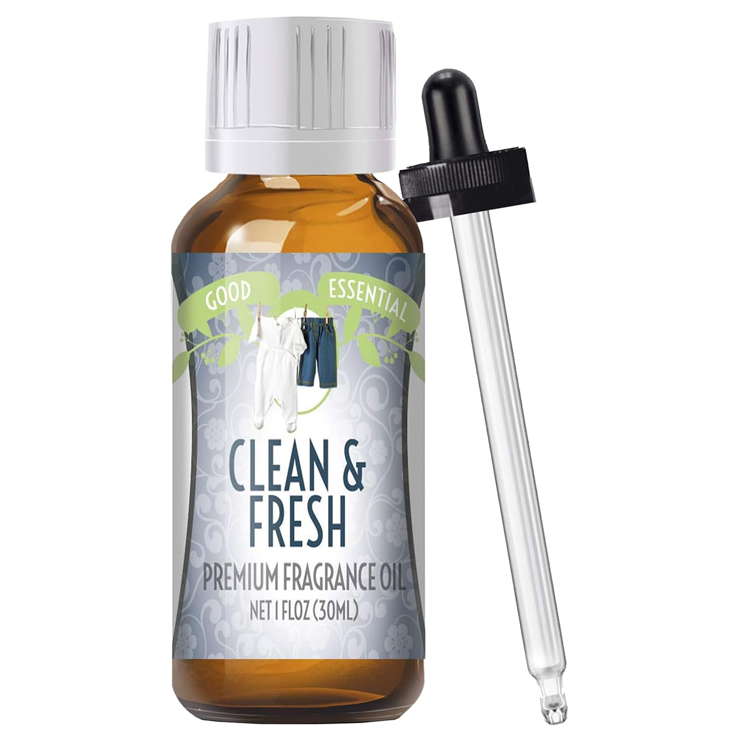 Premium 30ml Clean & Fresh Essential Fragrance Oil - Aromatherapy Scent for Candles, Diffusers, Room Sprays & Home Cleaning - Ideal for Kitchen, Bathroom, Carpet & Air Freshener - 1 fl oz Bottle - Perfect for Relaxation, Stress Relief & Creating Inviting Atmosphere