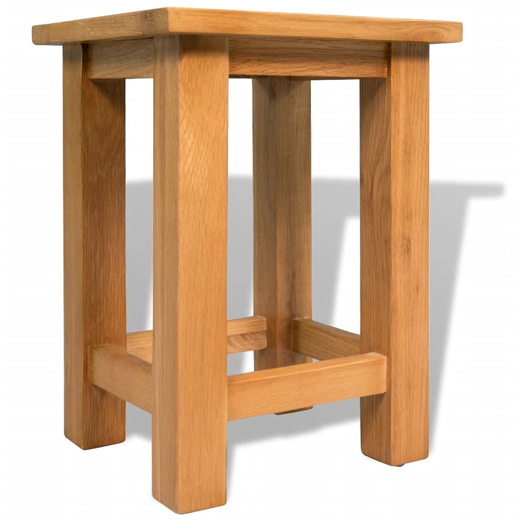 Solid Oak Wood Square End Table - 10.6