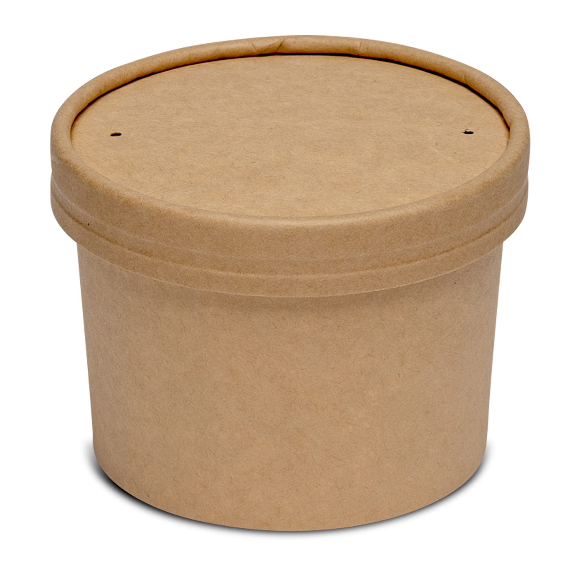 250-Pack 12 oz Kraft Paper Food Containers with Vented Lids - Disposable Soup Bowls & Ice Cream Cups for Takeout, Catering, and Parties | Eco-Friendly To-Go Containers for Hot & Cold Foods