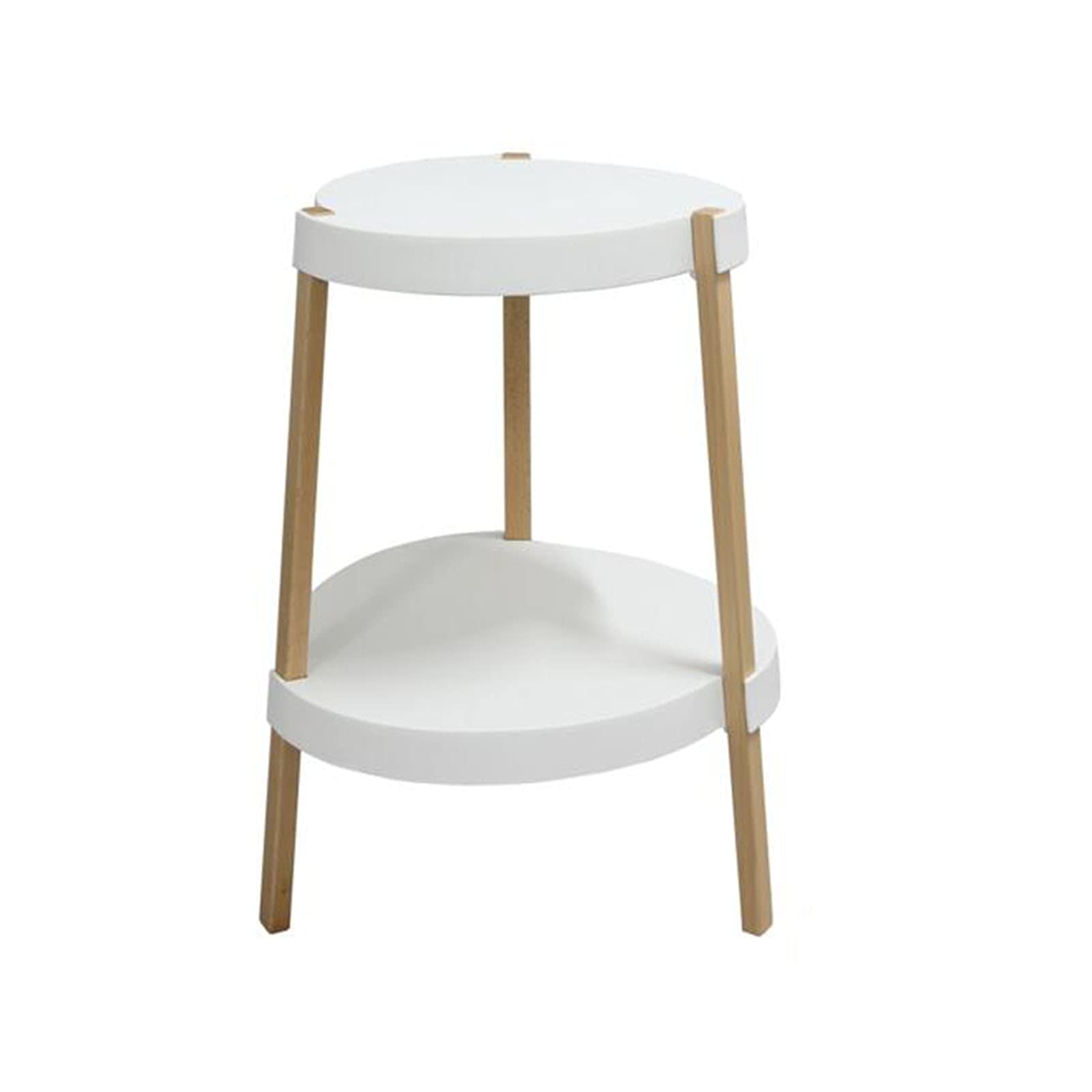 Round Wood Coffee Table with Storage Shelf - 19.29