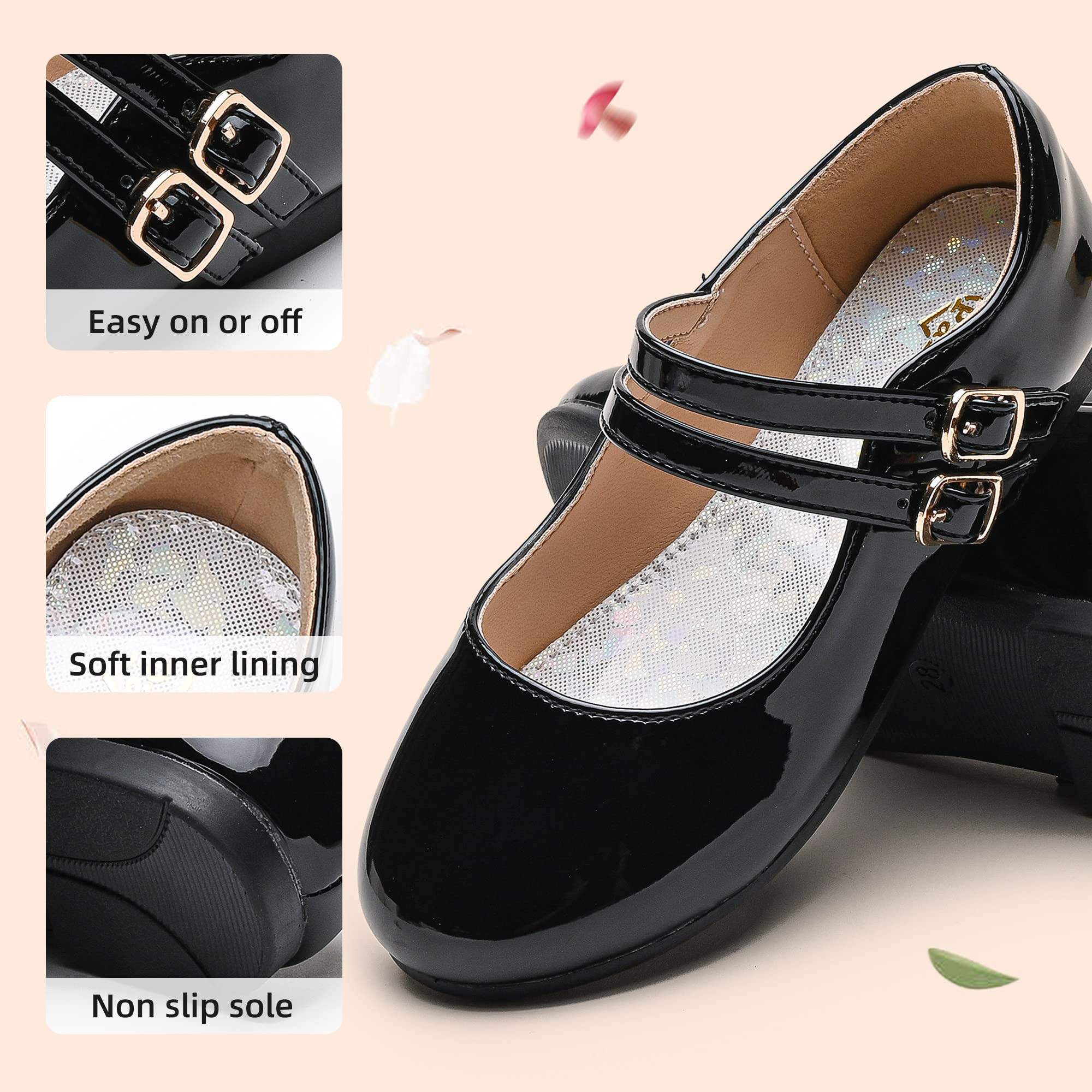 **Princess Wedding Flats for Girls - Toddler & Little Big Kids Dress Shoes for Special Occasions & Parties**