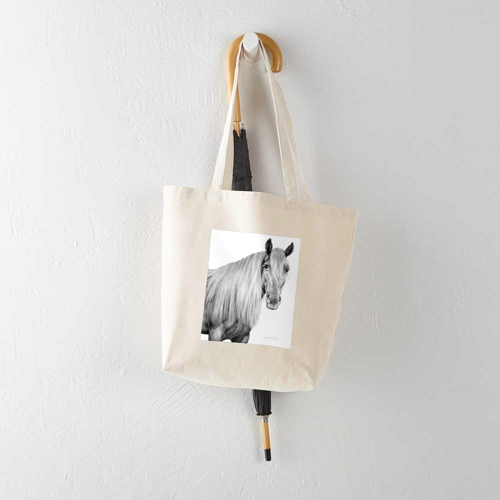 Rocky Mountain Horse 1 Natural Canvas Tote Bag - Reusable Shopping Bag for Groceries, Beach, Work & Travel | Eco-Friendly Cotton Carryall with Durable Handles