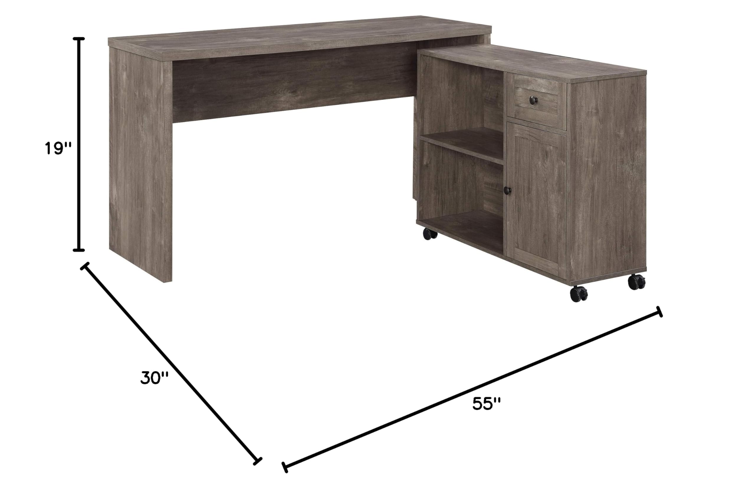 OSP Home Furnishings Waverly Home Office Desk - Scottish Alder Wood Writing Desk with Storage Drawer | Perfect for Small Spaces, Remote Work & Study Rooms