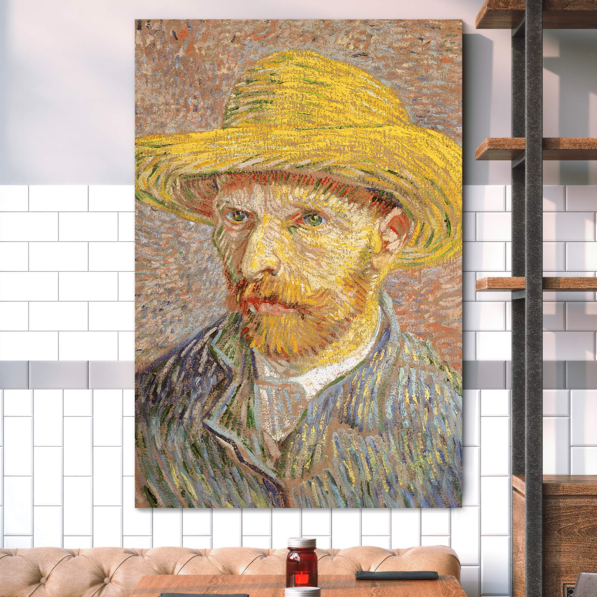 Vincent Van Gogh Self Portrait with a Straw Hat Canvas Print - 32