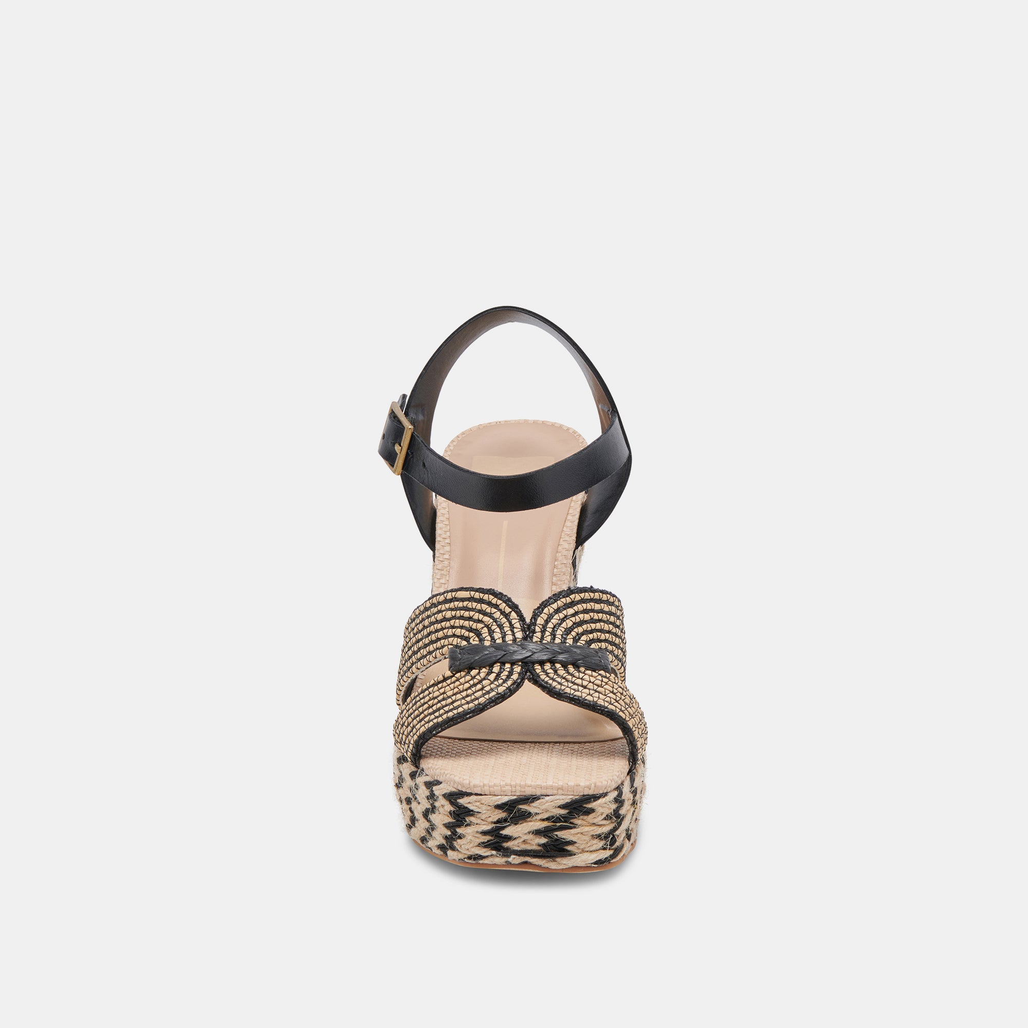 CALE Women's Black Natural Raffia High Heels - Comfortable Summer Sandals for Weddings, Parties & Beach Vacations