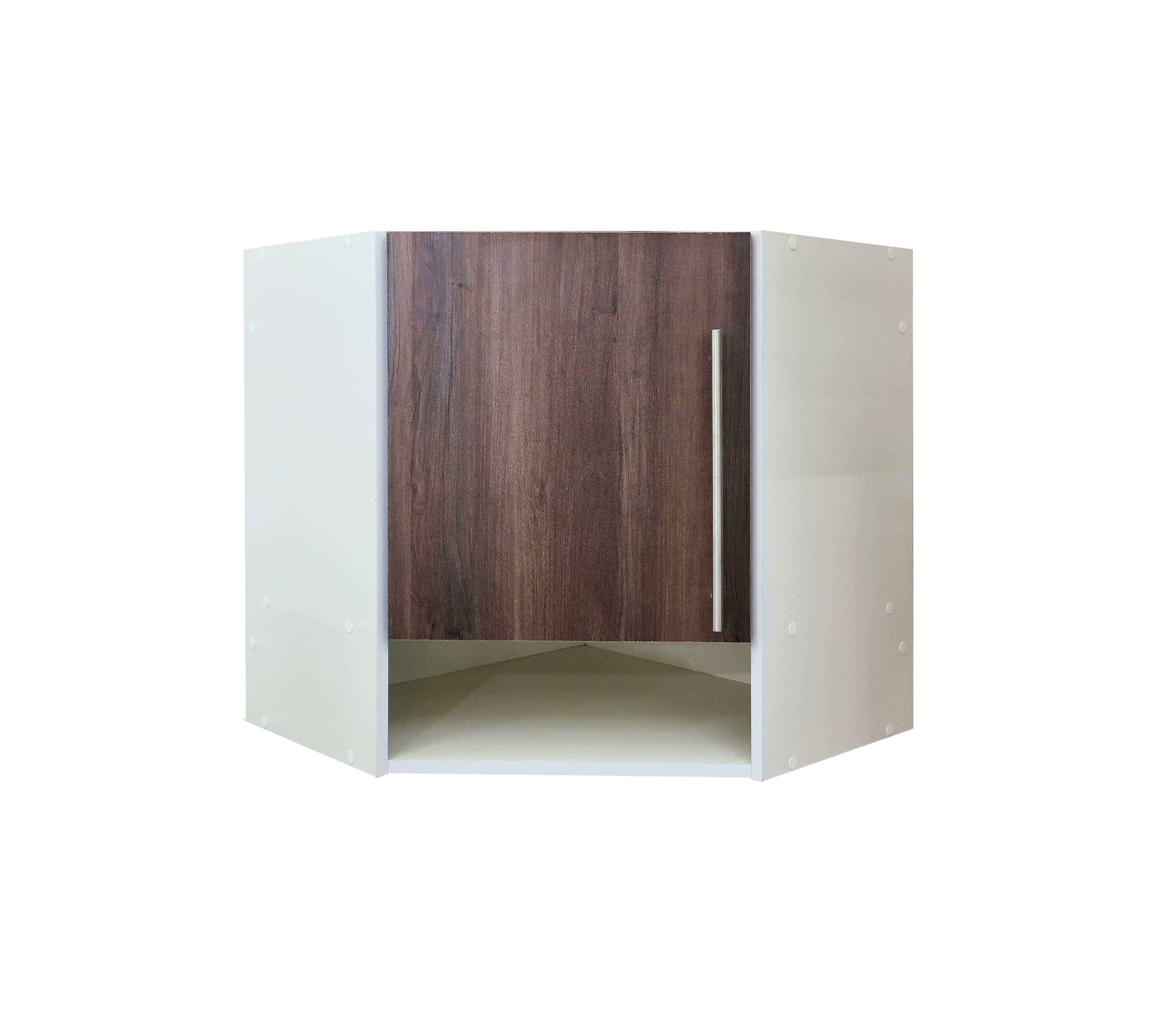 Corner Kitchen Wall Cabinet with Spice Rack & 1 Door - Space Saving Storage for Small Kitchens, Pantry Organization & Spice Display - Perfect for Apartments, RVs & Compact Homes