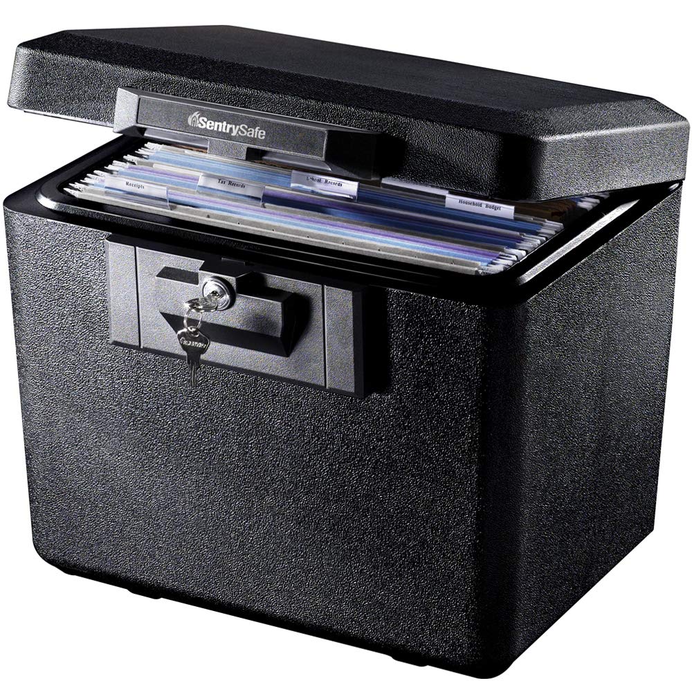 SentrySafe 1200 Fireproof Security Box with Key Lock - 0.18 Cubic Feet, Black & 1170 Fireproof Safe Box - 0.61 Cubic Feet - Document Protection for Home, Office, and Travel Use