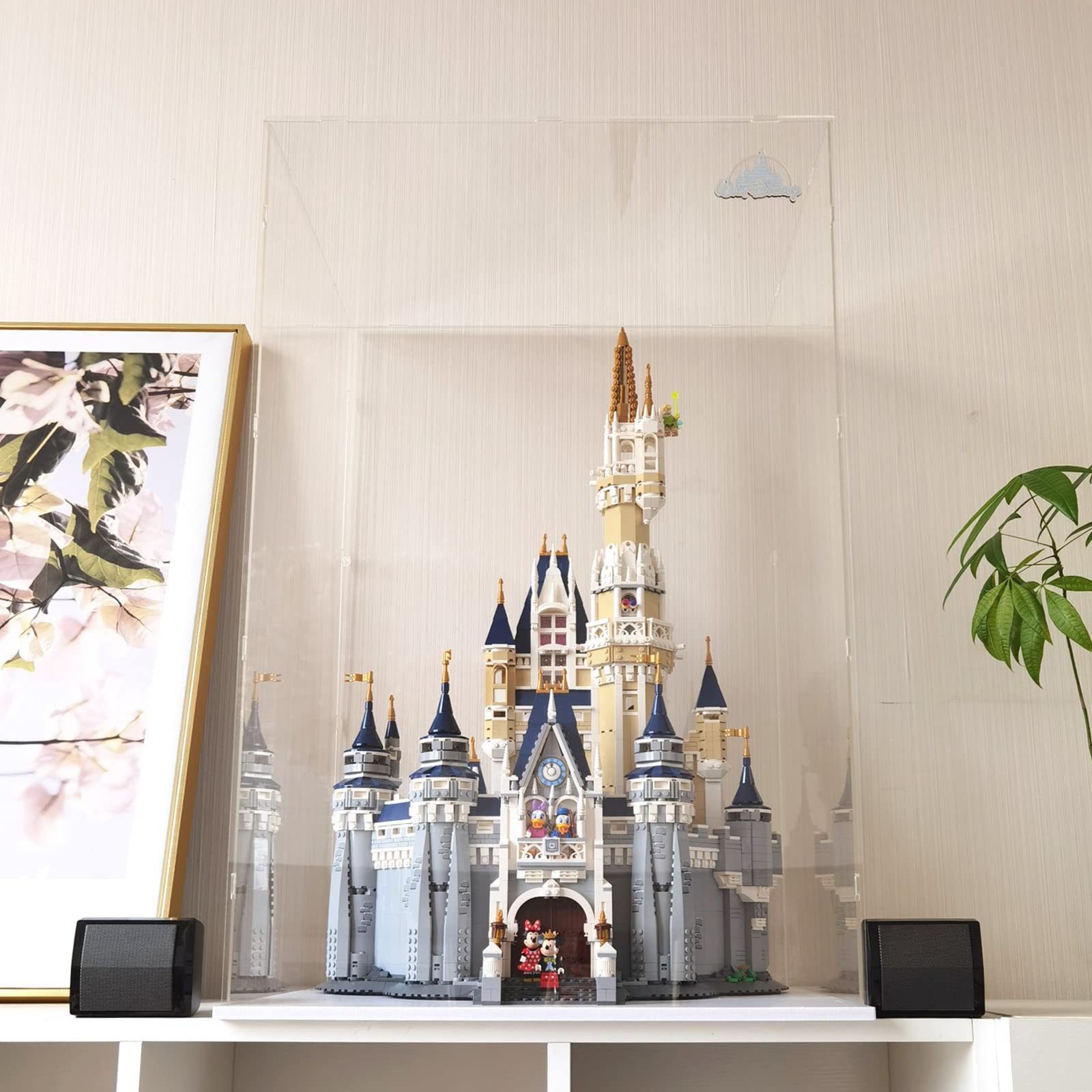 Choowin 31-Inch Tall Clear Acrylic Display Case for Lego Disney Castle 71040 - Thickened Dustproof Showcase for Collectible Figures, Dolls & Model Sets (Black Base) - Perfect for Home Decor, Office Display & Toy Protection